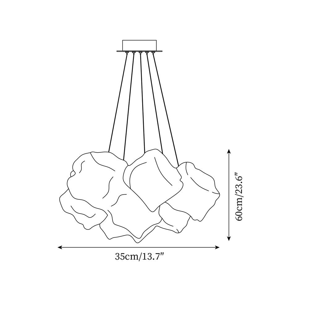 Pebine Lustra Lustre Cluster Verre