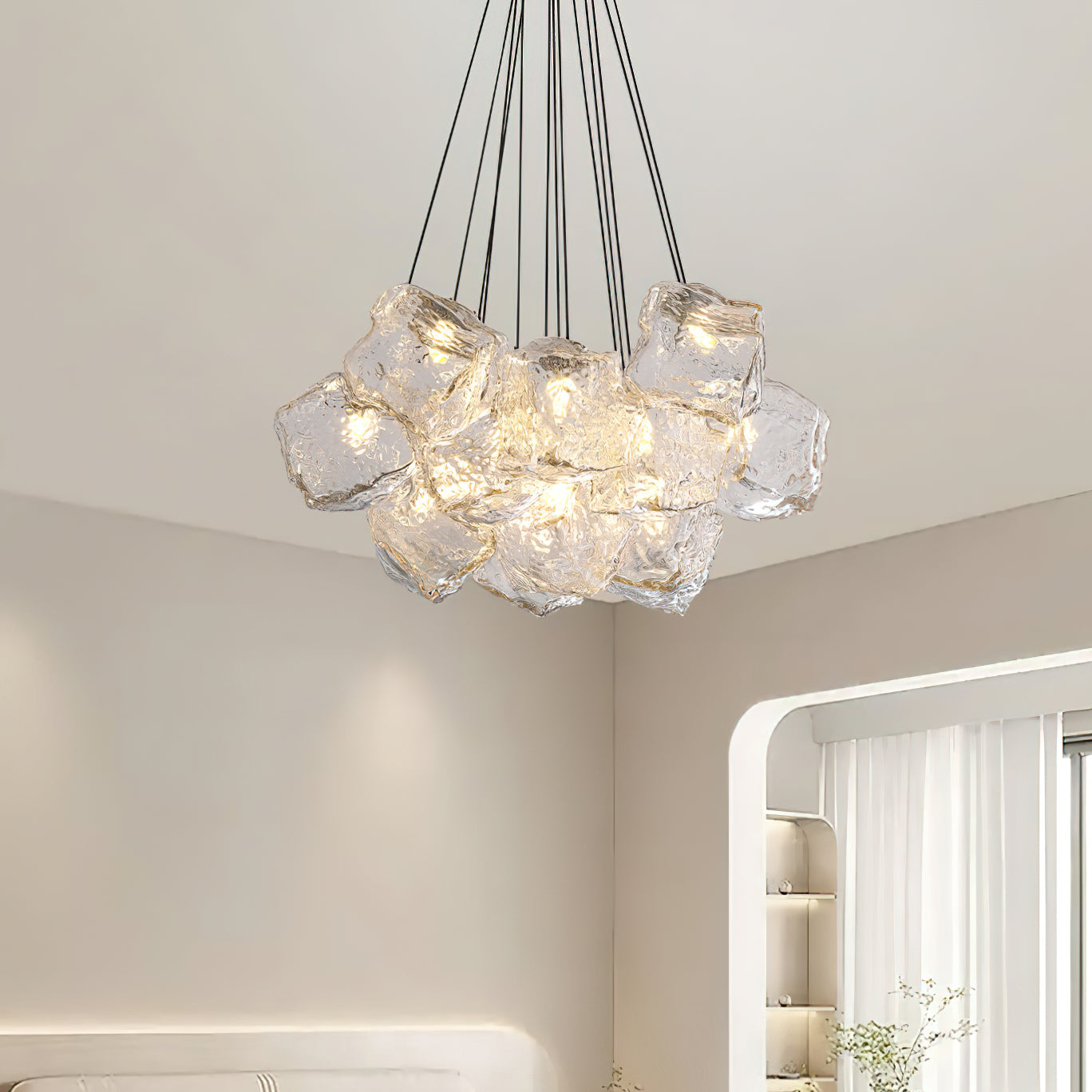 Pebine Lustra Lustre Cluster Verre