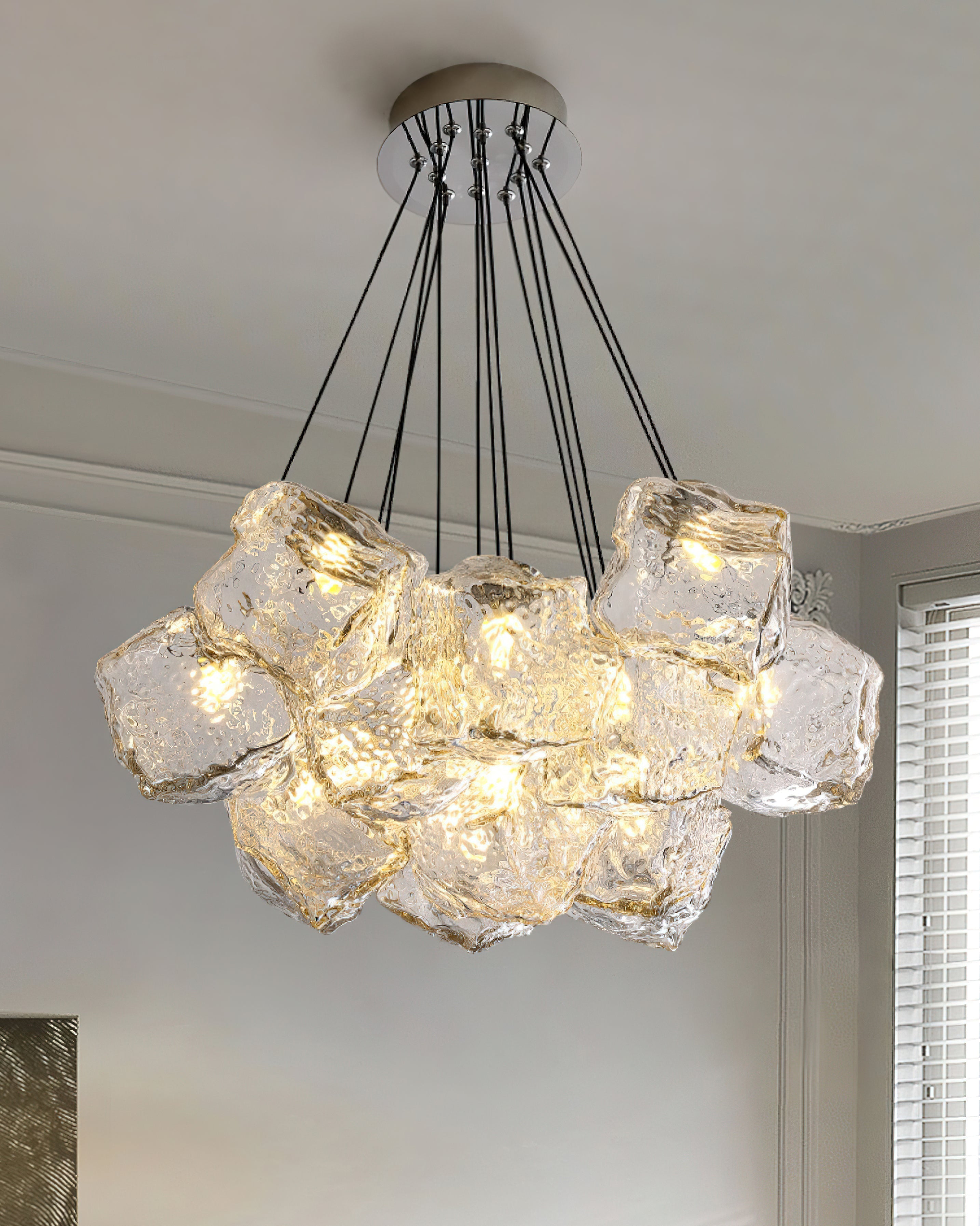 Pebine Lustra Lustre Cluster Verre