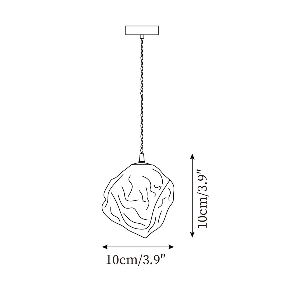 Virelli Suspension Bois de Noyer Abat-jour Cube en Verre Sculptural Chic