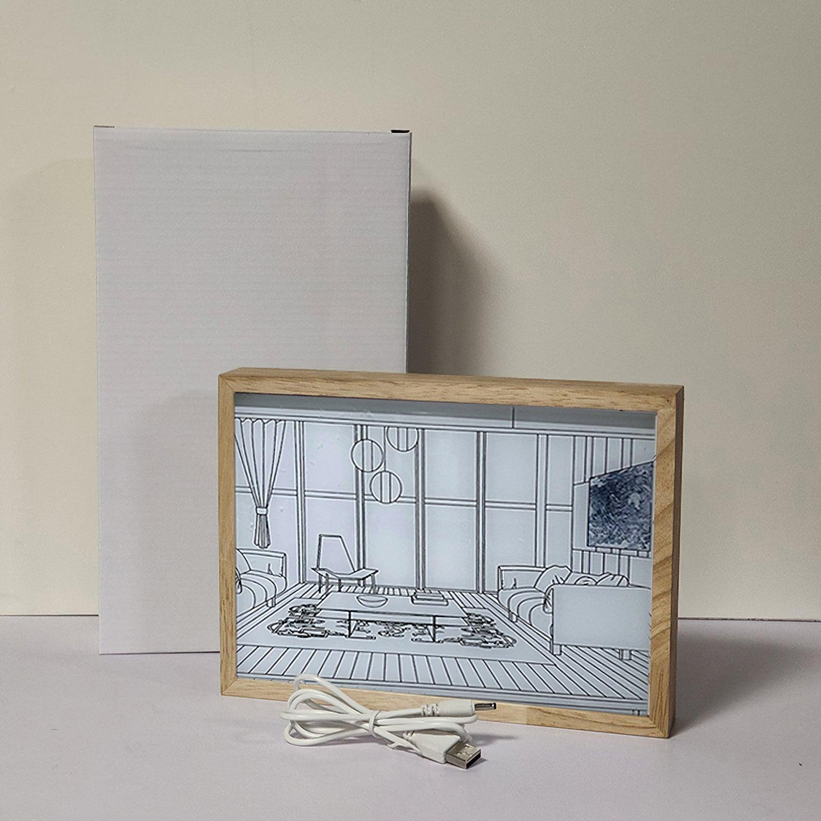 Olrine Applique Murale en Bois Art Éclairée pour Chevet