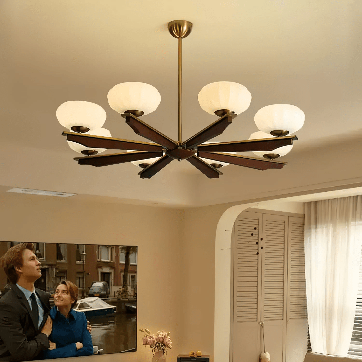 Uzoror Lustre Vintage Traditionnel Élégant en Bois