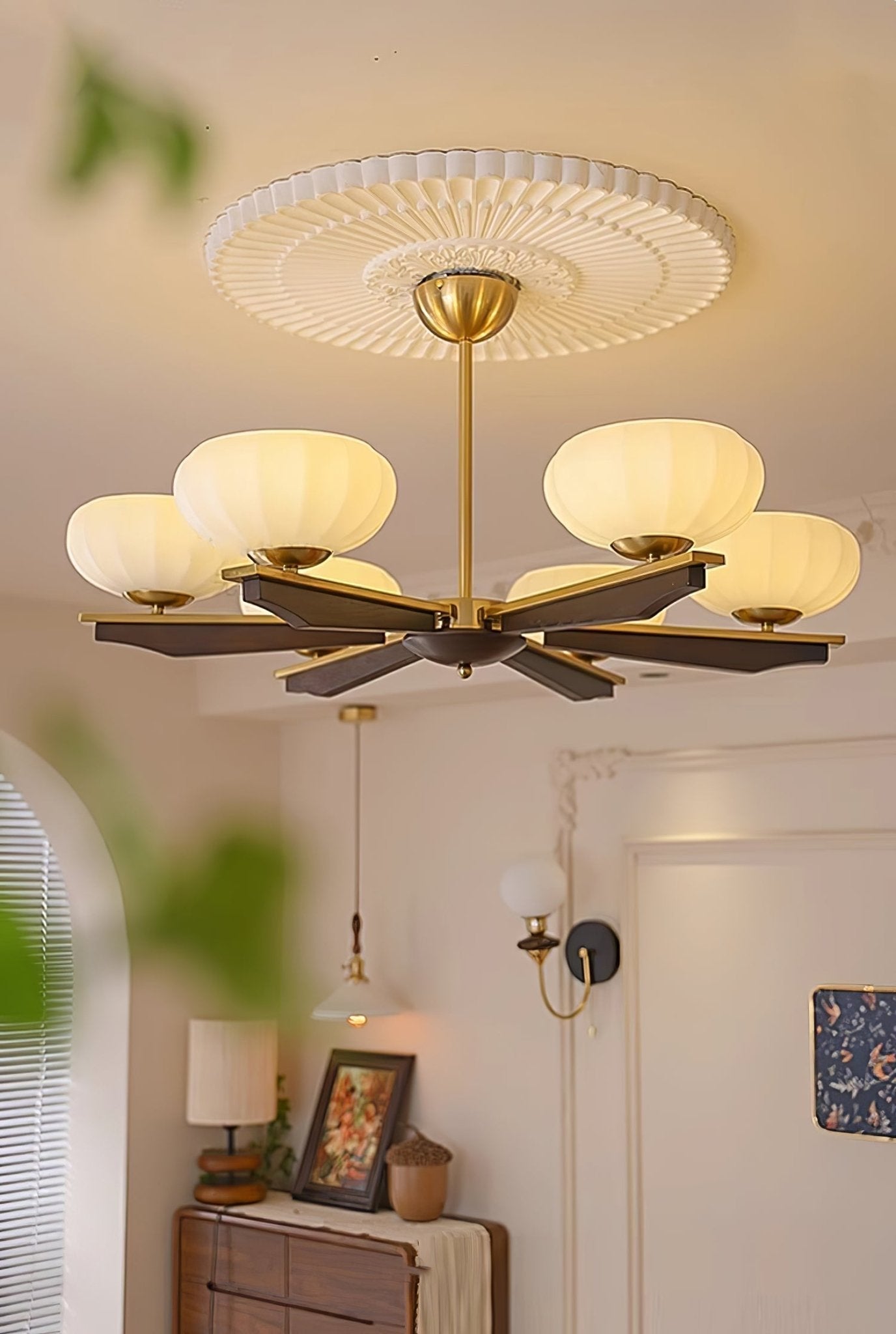 Uzoror Lustre Vintage Traditionnel Élégant en Bois