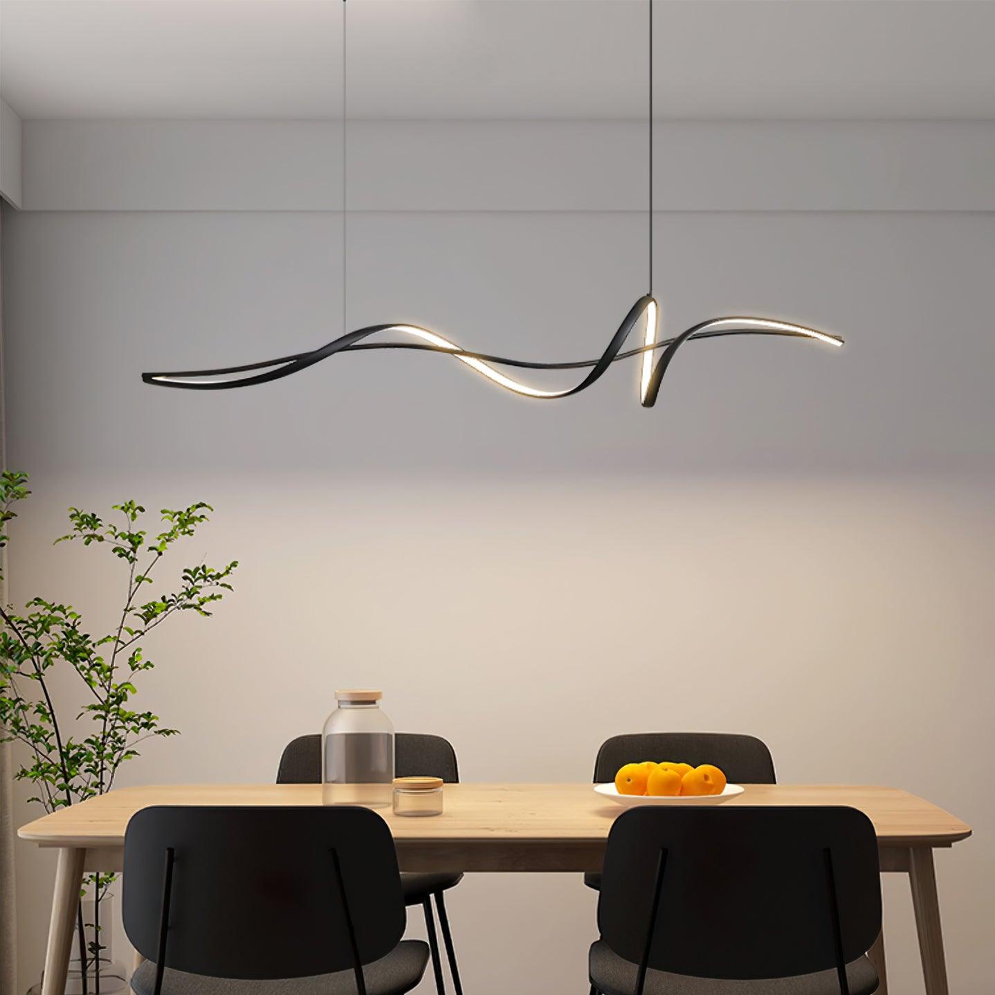 Aveline Suspension moderne LED Wave noire