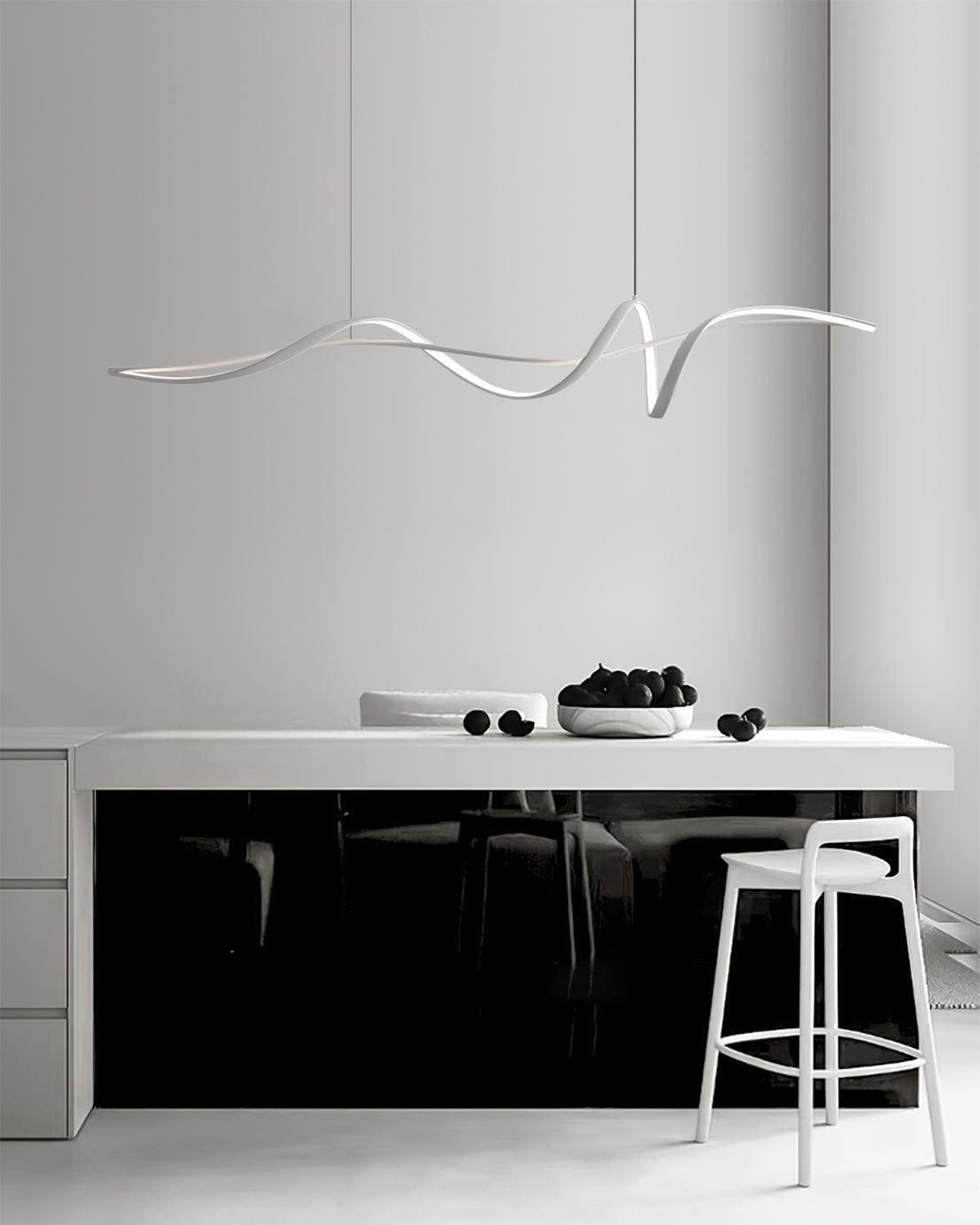 Aveline Suspension moderne LED Wave noire