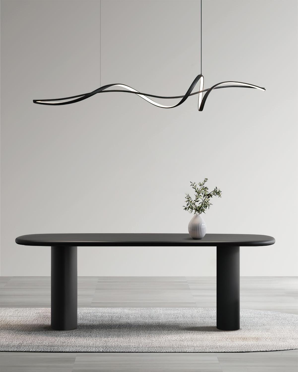 Aveline Suspension moderne LED Wave noire
