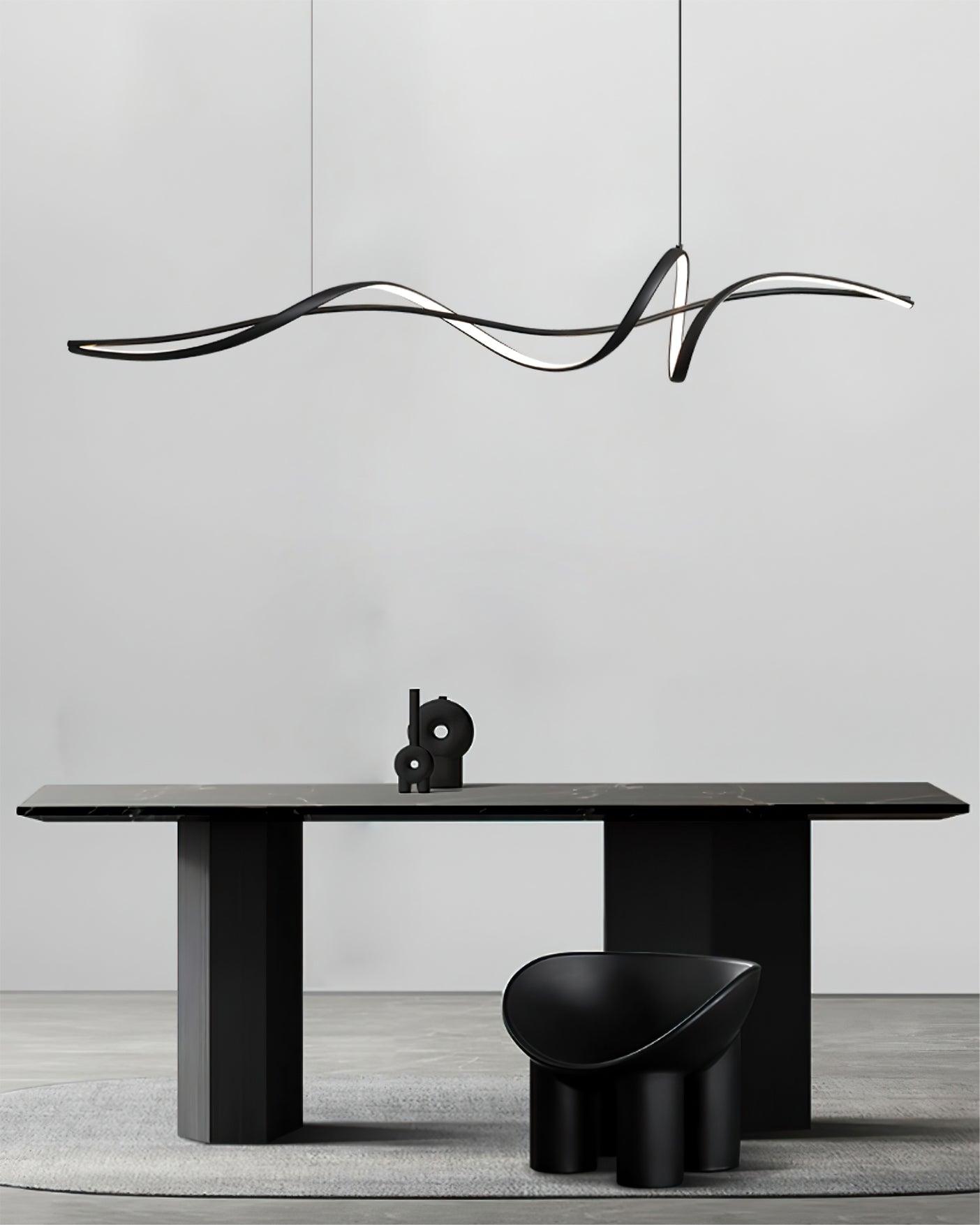 Aveline Suspension moderne LED Wave noire