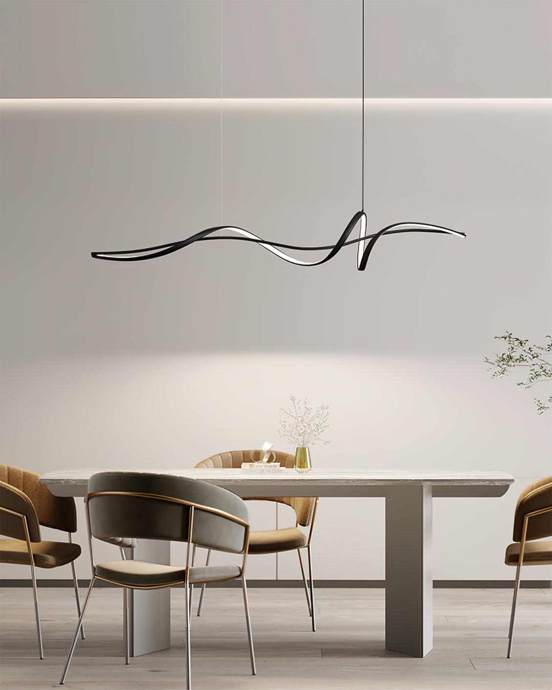 Aveline Suspension moderne LED Wave noire
