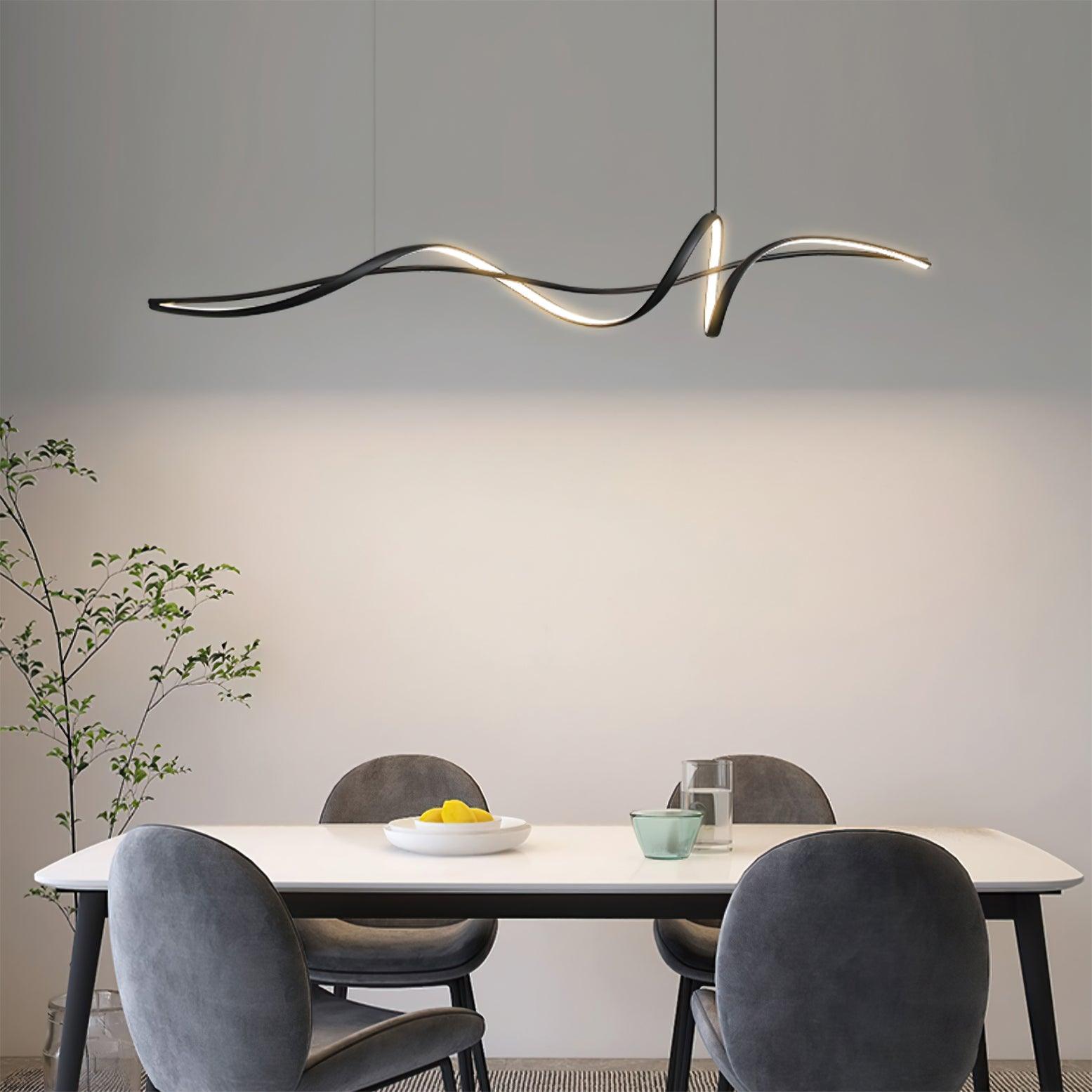 Aveline Suspension moderne LED Wave noire