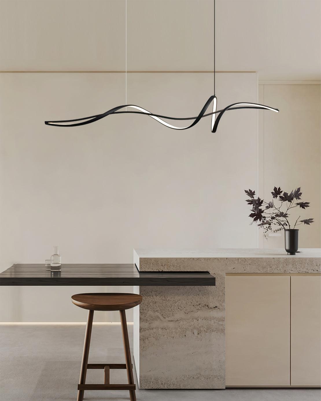 Aveline Suspension moderne LED Wave noire