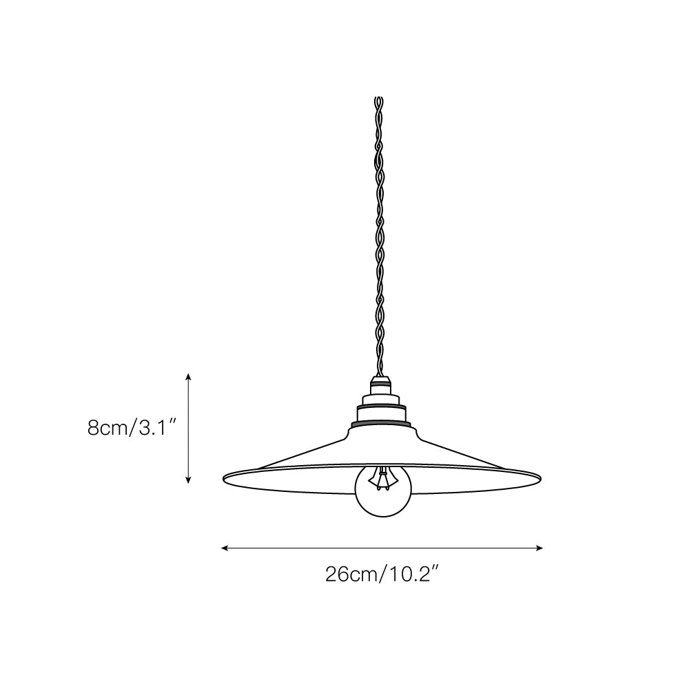 Zotheira Suspension Métal Plat Industriel Vintage