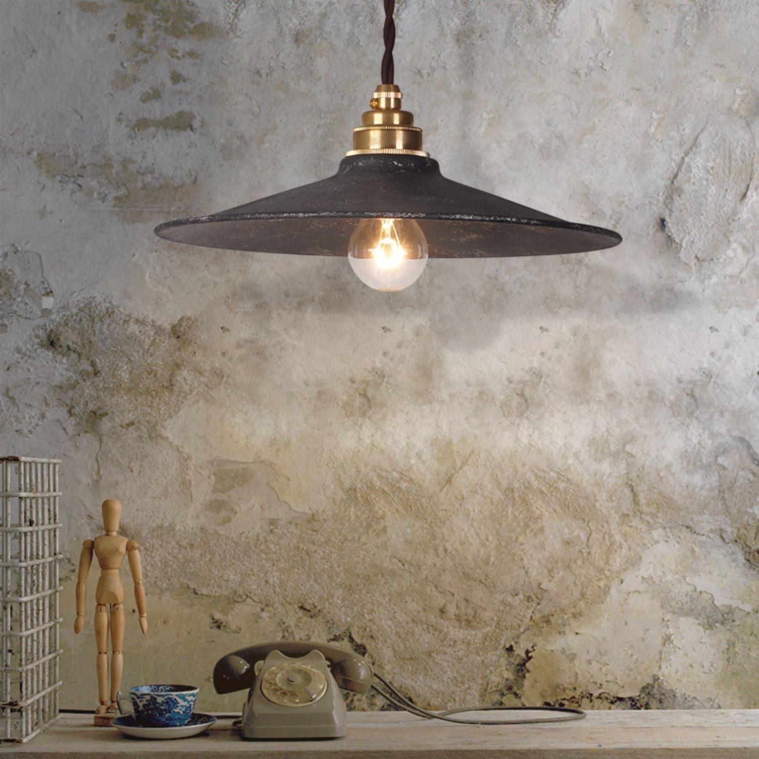 Zotheira Suspension Métal Plat Industriel Vintage