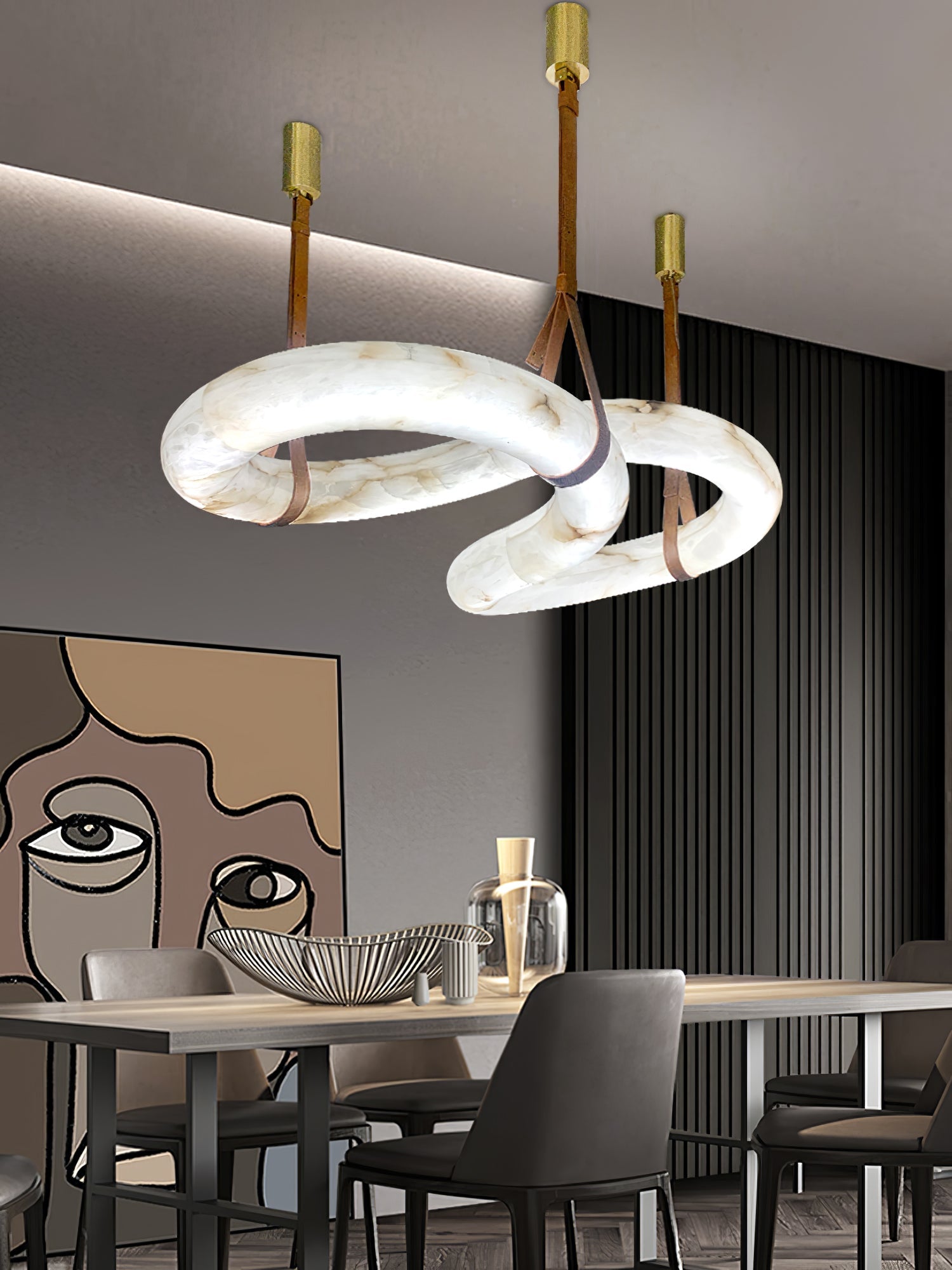 Althaen Lustre Albâtre Marron Luxe Postmoderne