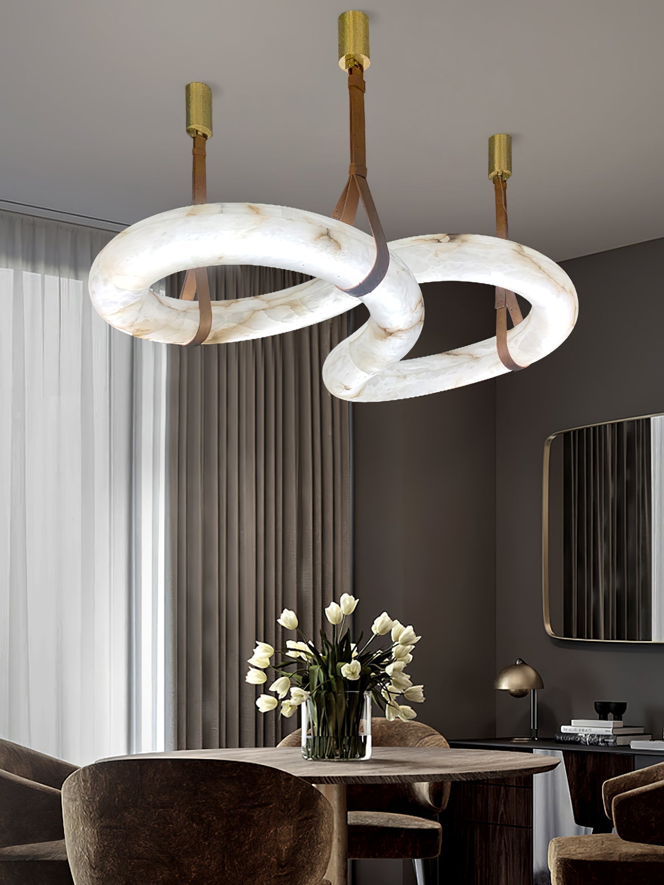 Althaen Lustre Albâtre Marron Luxe Postmoderne