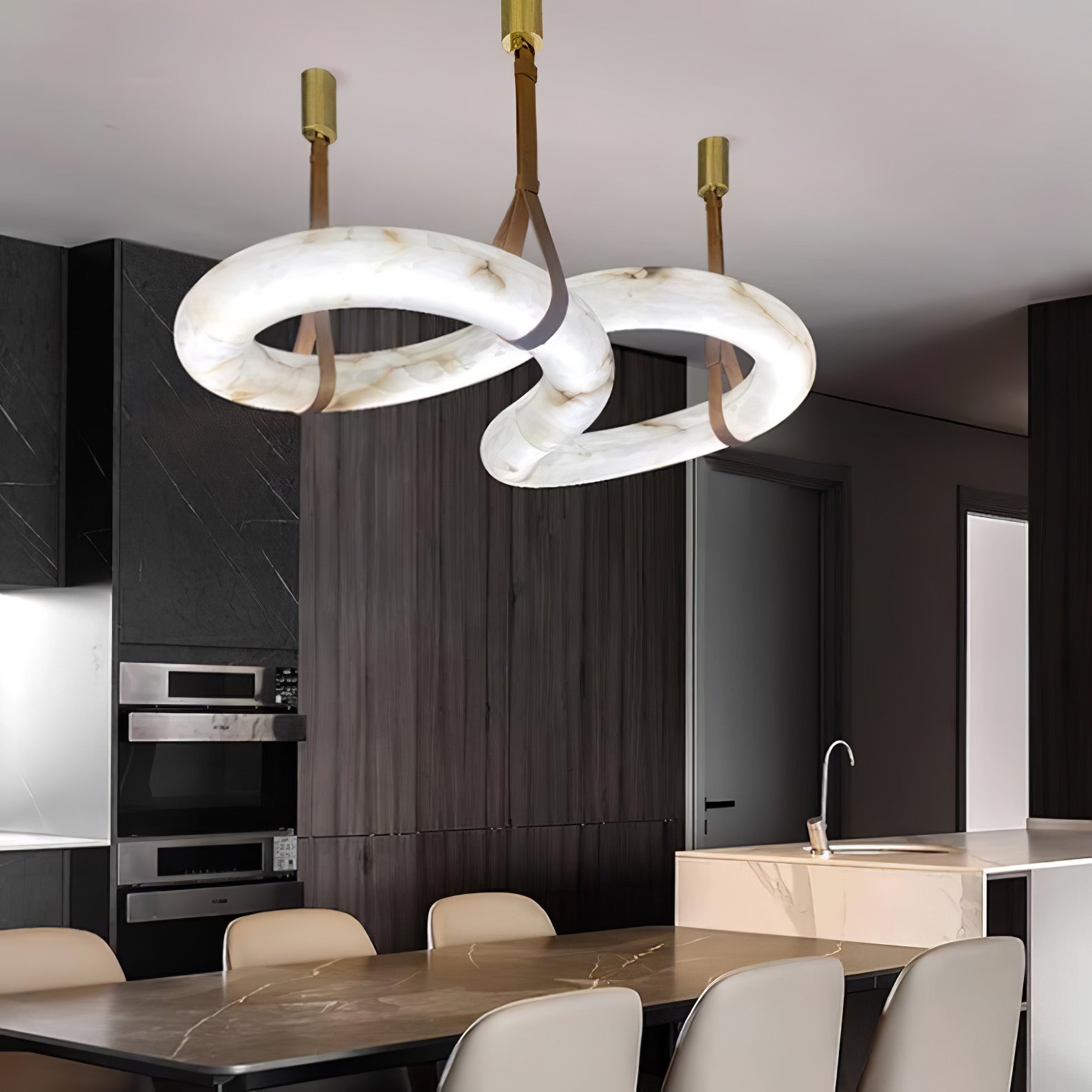 Althaen Lustre Albâtre Marron Luxe Postmoderne