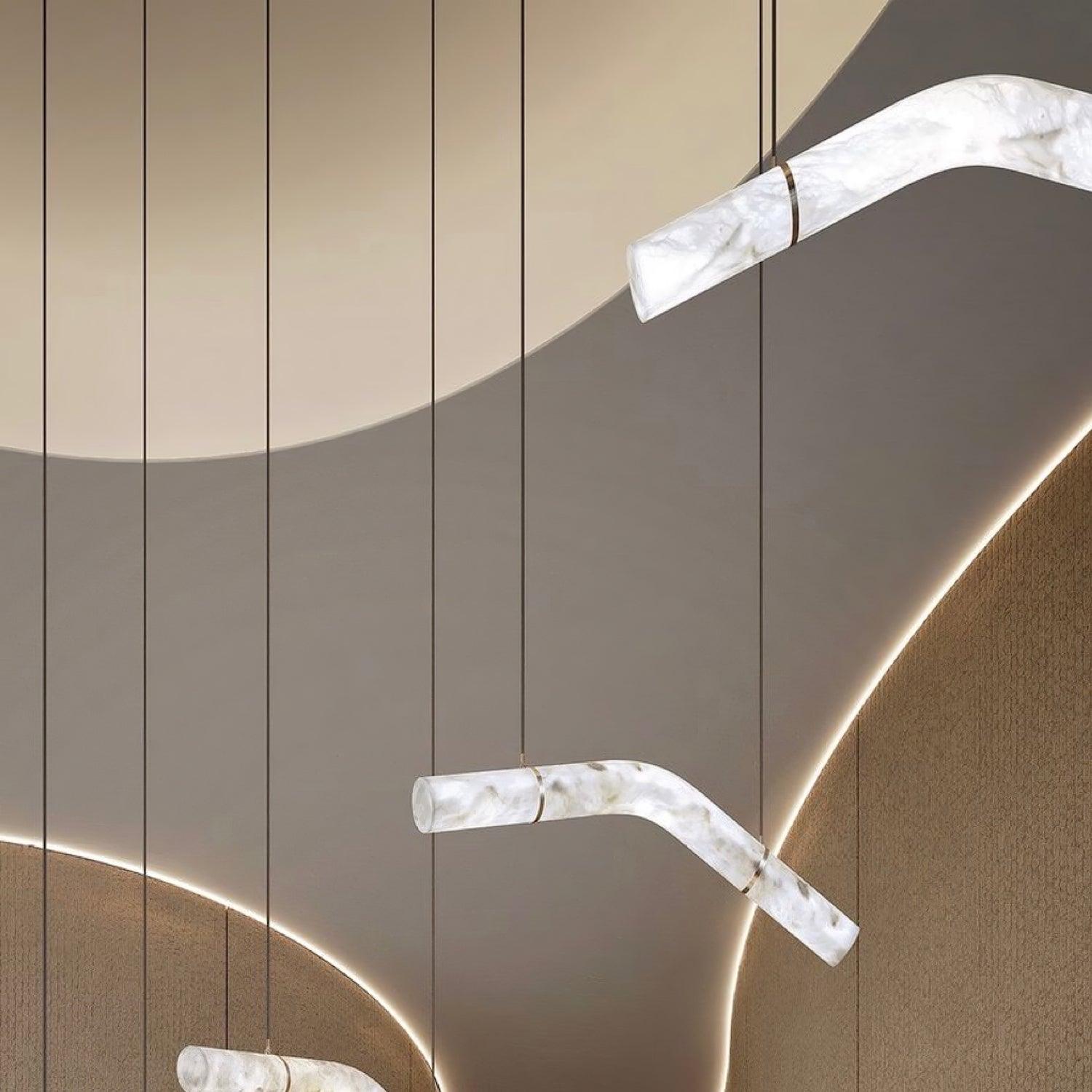 Luste Lampe Suspendue À Boucle Fermée en Albâtre