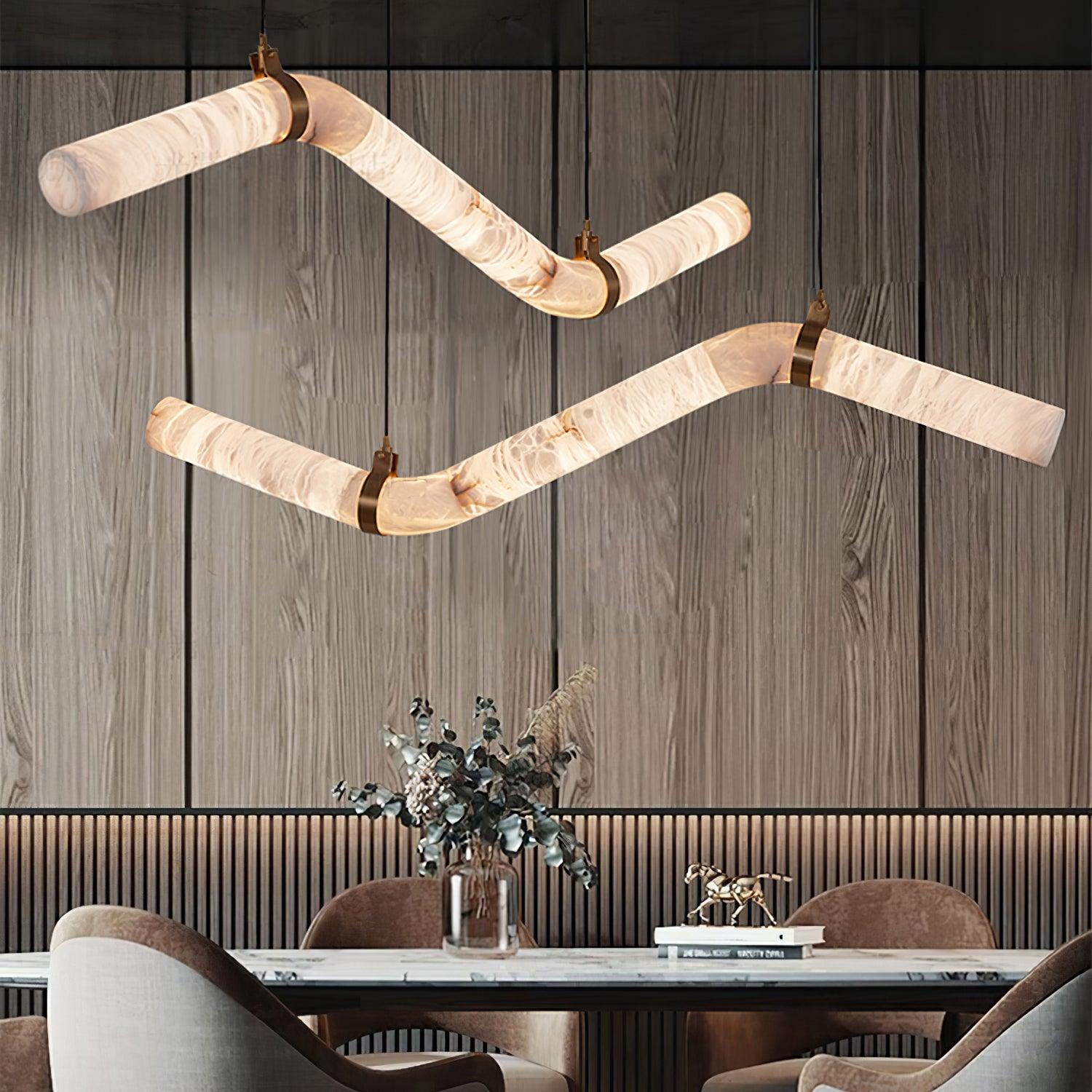 Luste Lampe Suspendue À Boucle Fermée en Albâtre