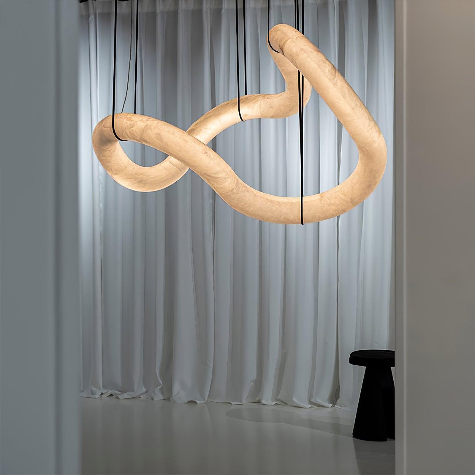 Luste Lampe Suspendue À Boucle Fermée en Albâtre