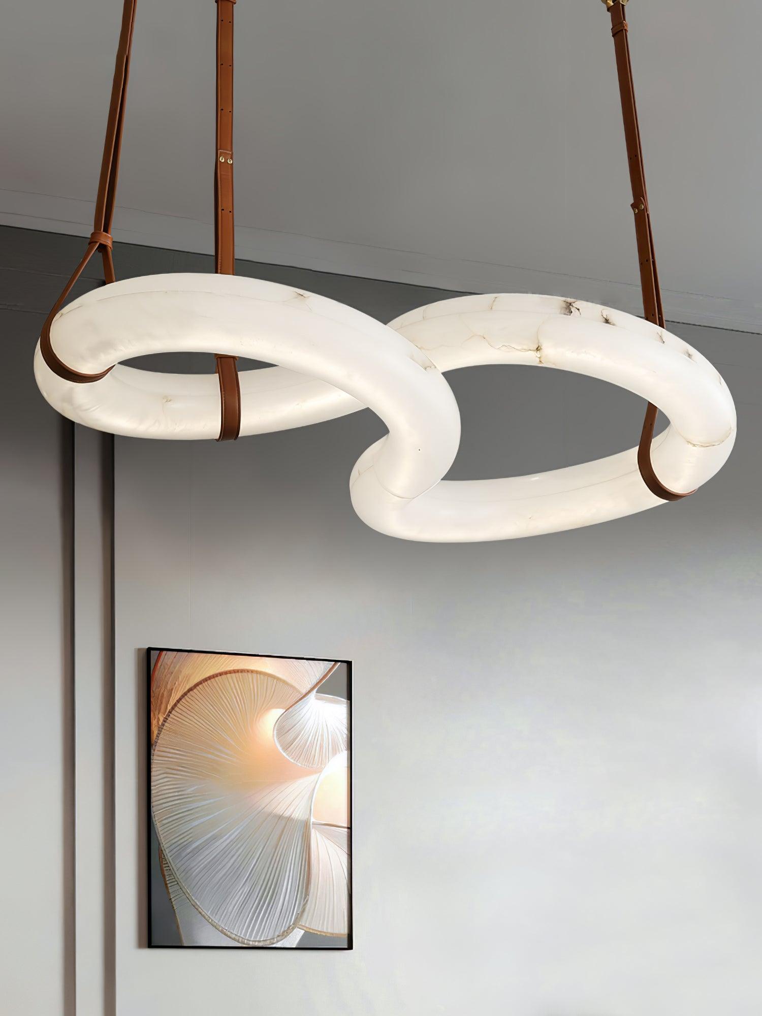 Luste Lampe Suspendue À Boucle Fermée en Albâtre