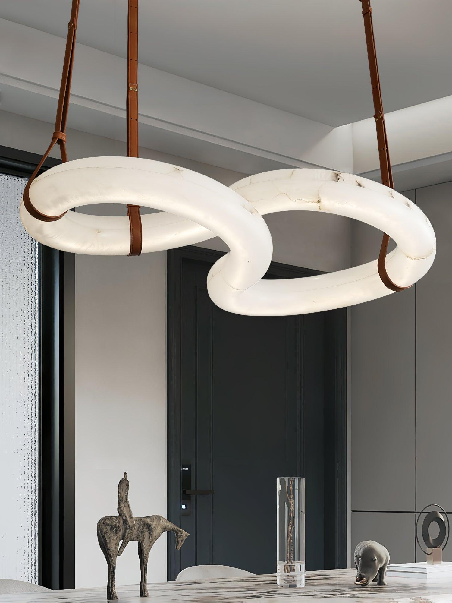 Luste Lampe Suspendue À Boucle Fermée en Albâtre