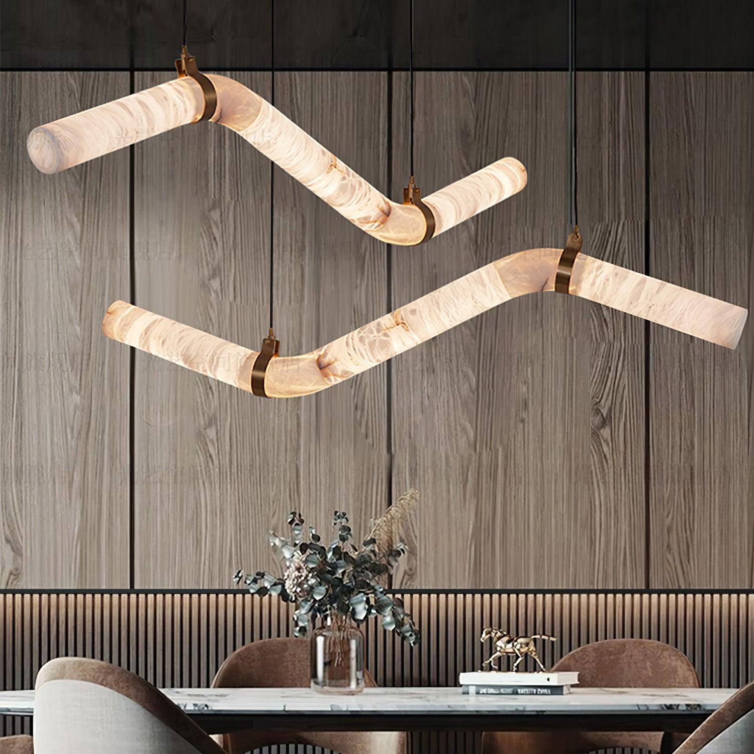 Luste Lampe Suspendue À Boucle Fermée en Albâtre