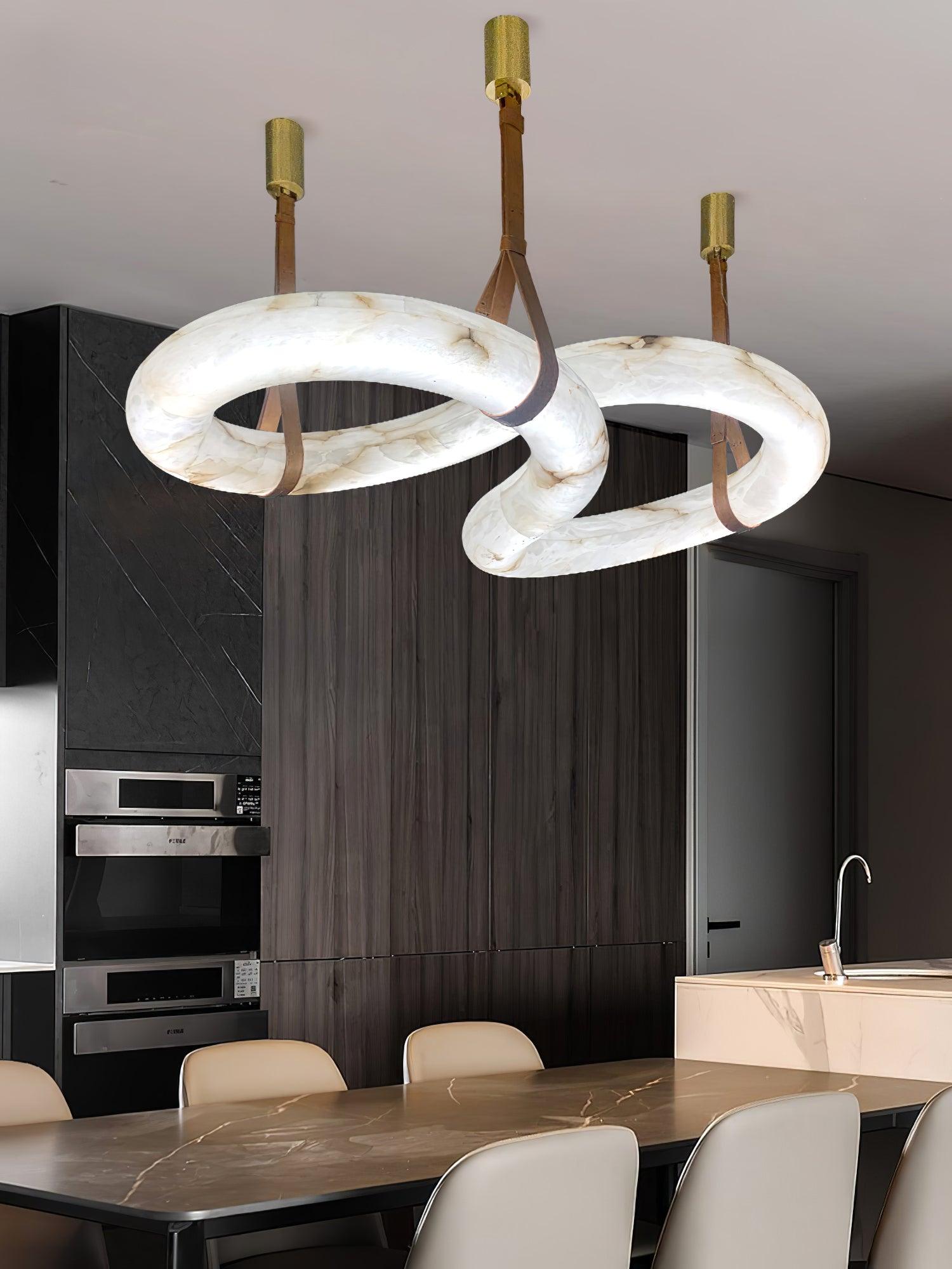 Luste Lampe Suspendue À Boucle Fermée en Albâtre