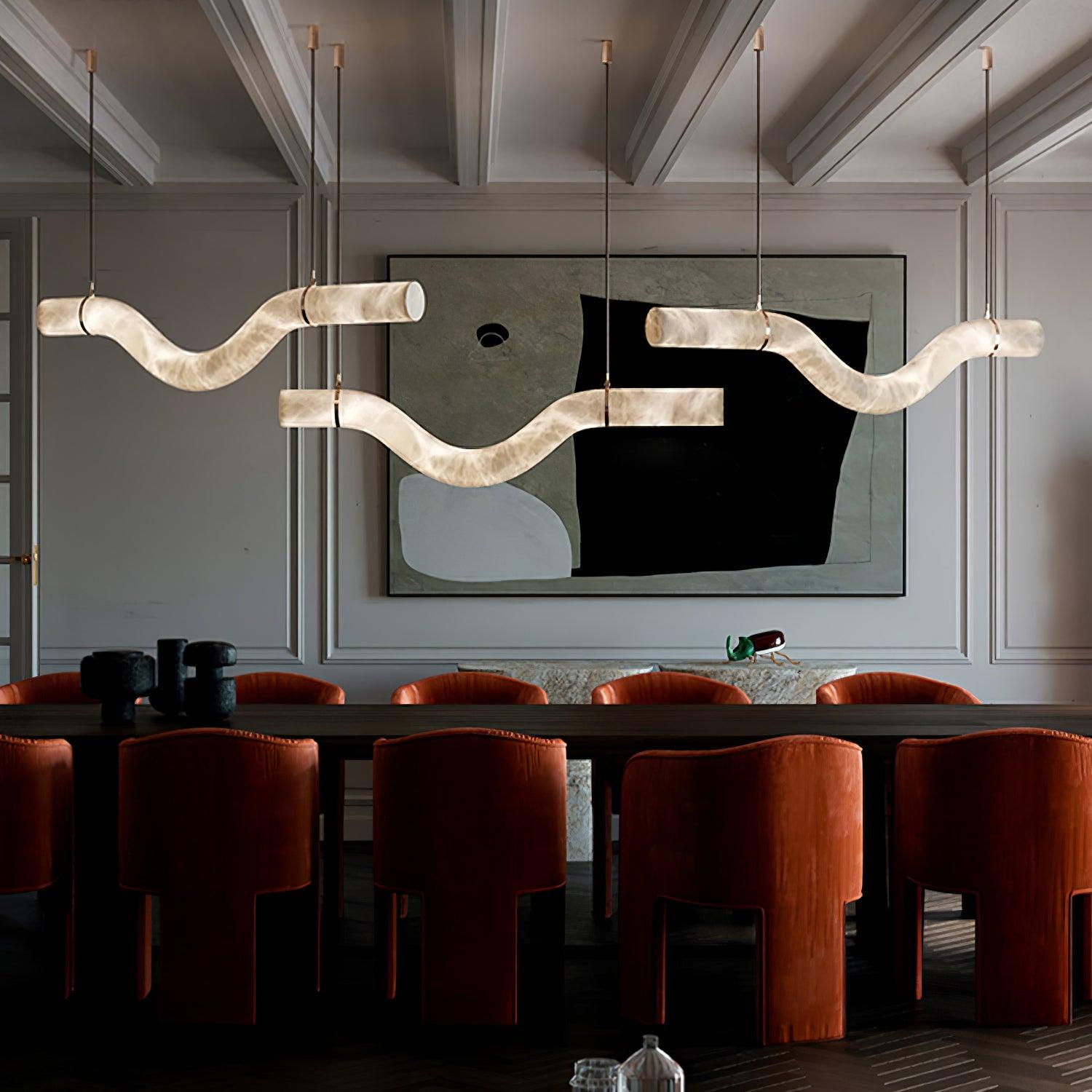 Luste Lampe Suspendue À Boucle Fermée en Albâtre