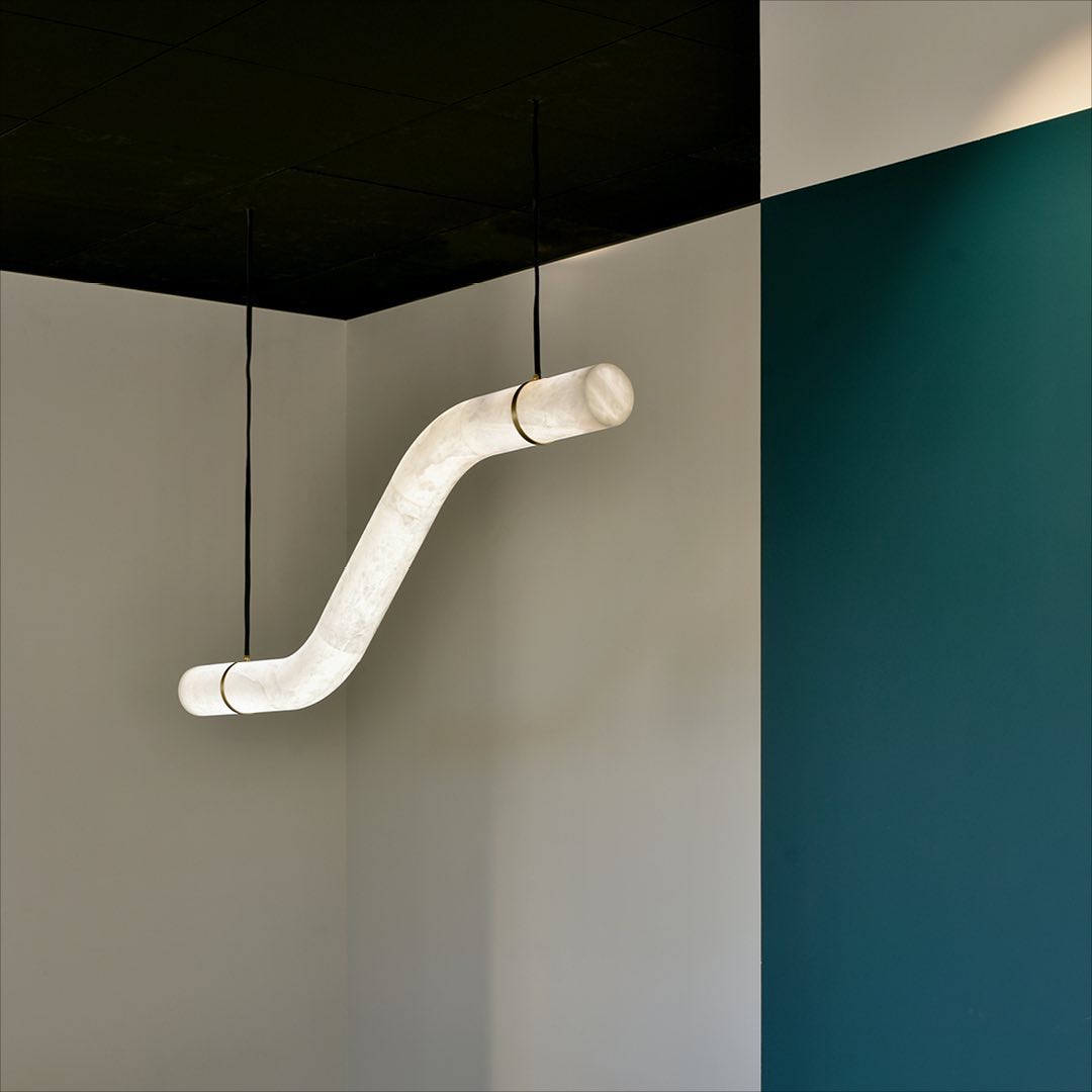 Luste Lampe Suspendue À Boucle Fermée en Albâtre