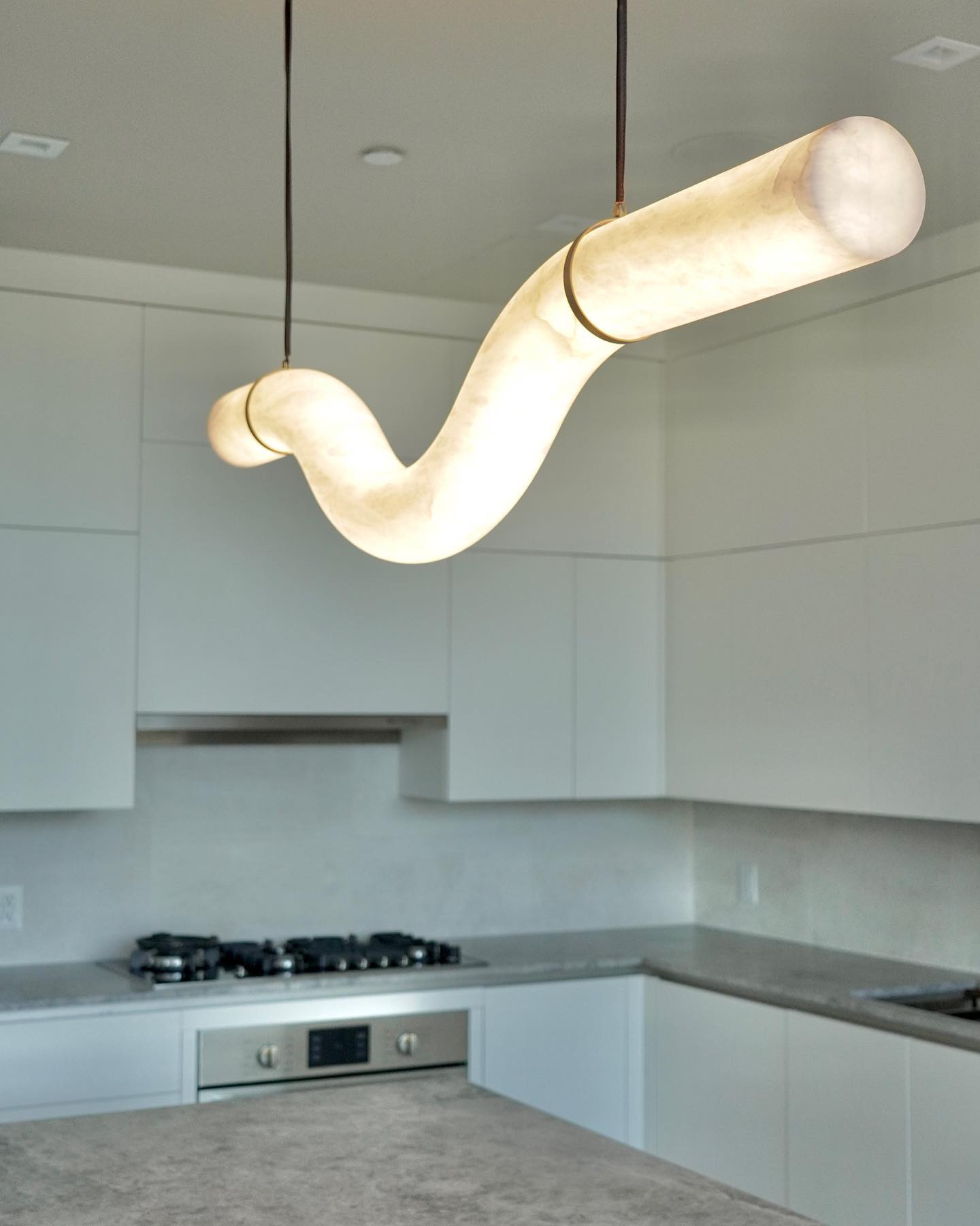 Luste Lampe Suspendue À Boucle Fermée en Albâtre