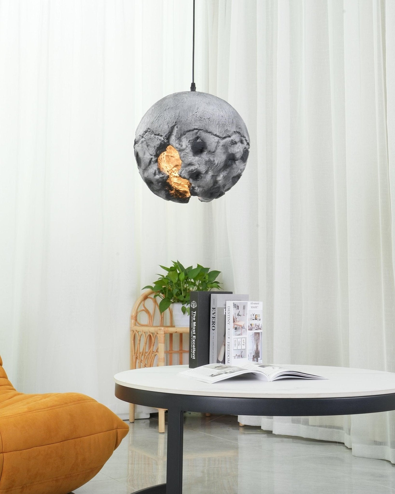 Ilphaara Lampe Suspendue en Plastique Planète Irrégulière