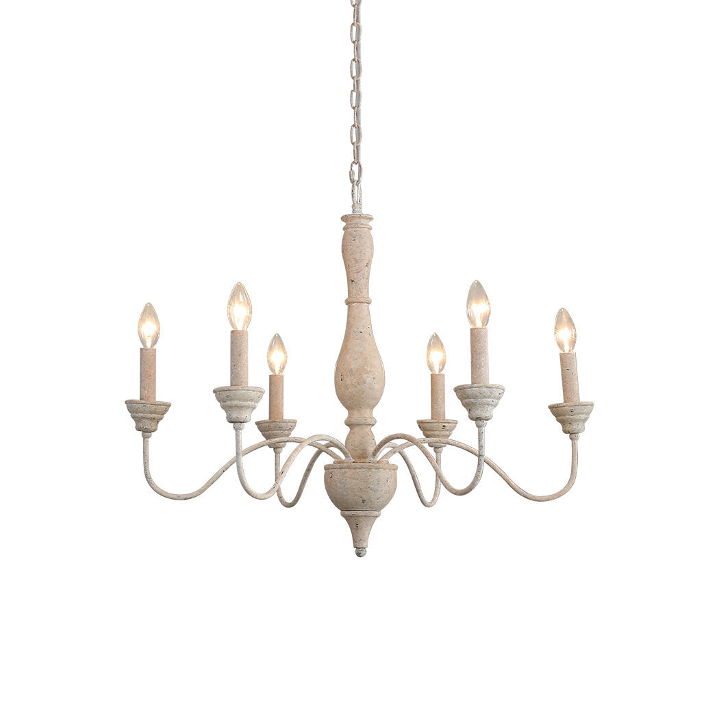 Eurloryra Lustre Bougie Sculpté à la Main Bois Vintage