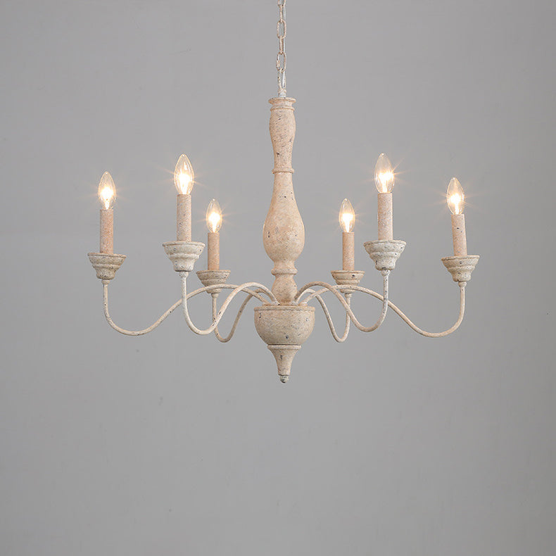 Eurloryra Lustre Bougie Sculpté à la Main Bois Vintage