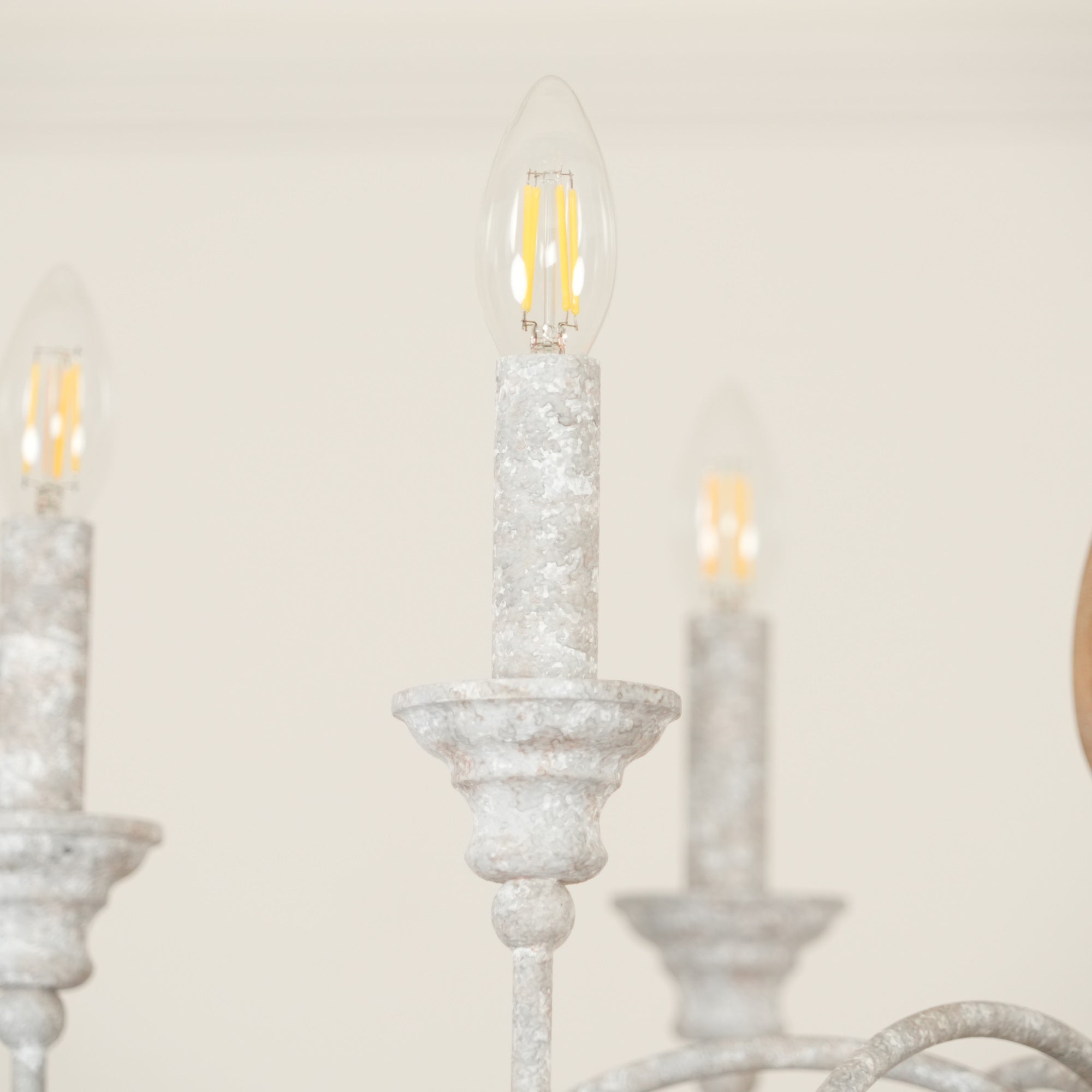 Eurloryra Lustre Bougie Sculpté à la Main Bois Vintage