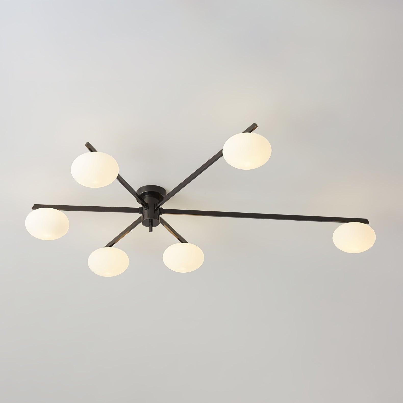 Lustra Plafonnier Noir Blanc Verre