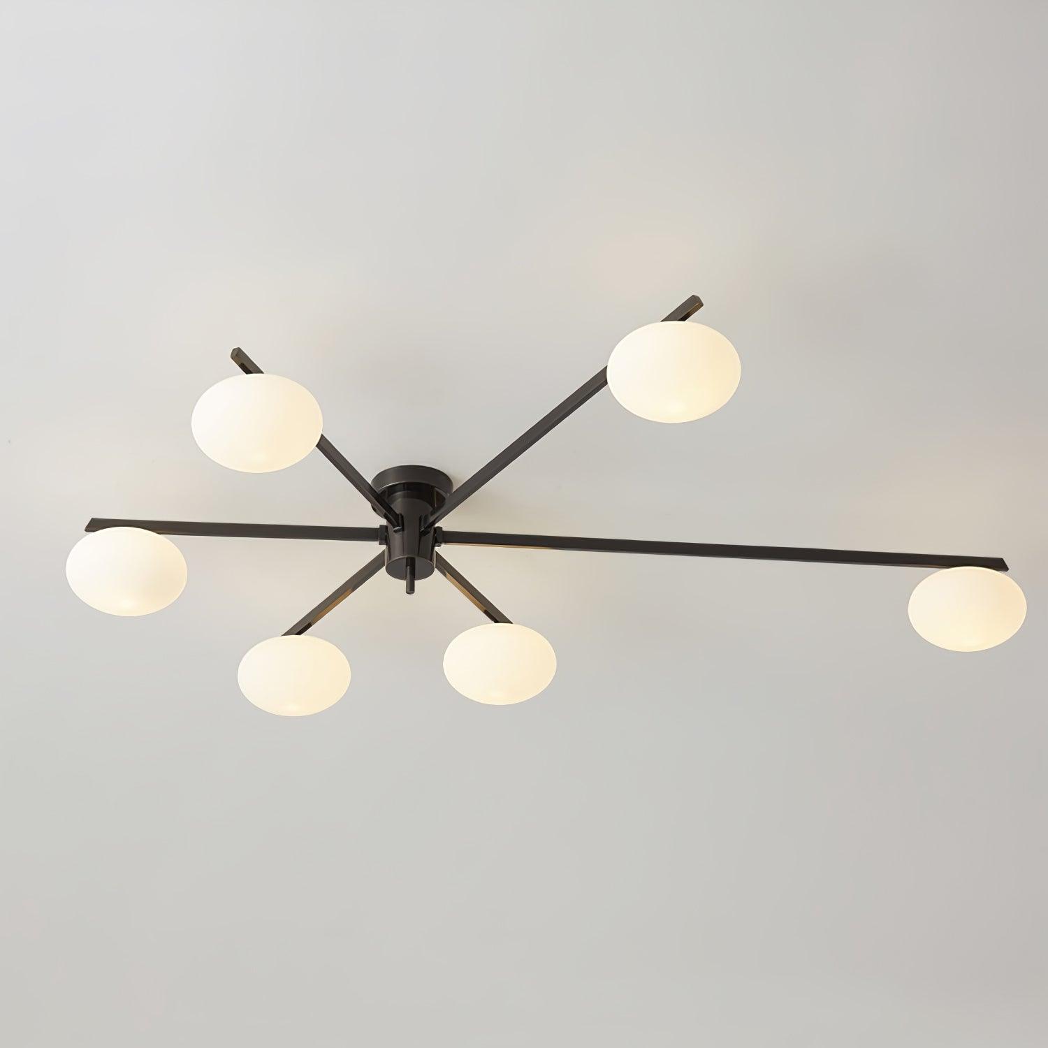 Lustra Plafonnier Noir Blanc Verre