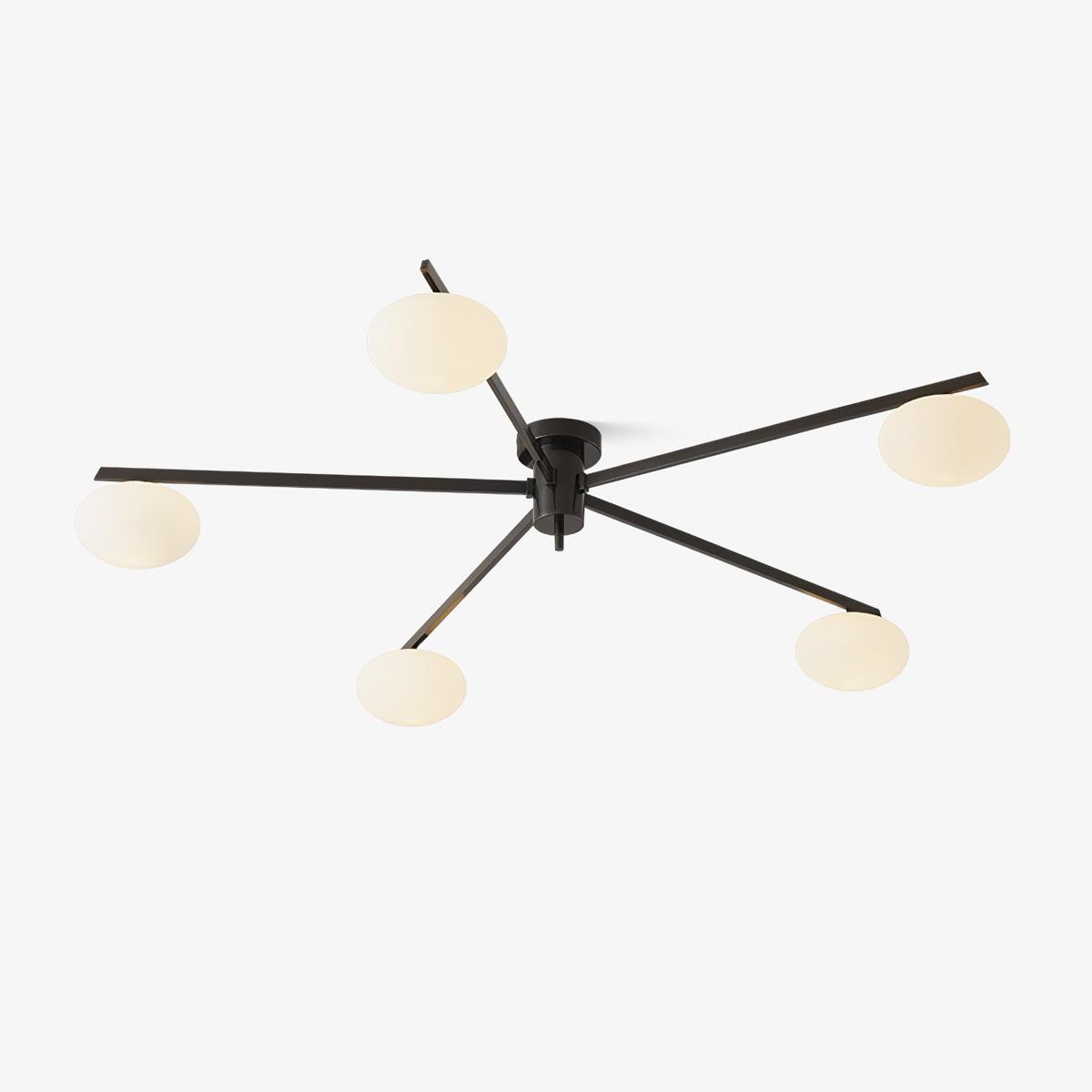 Lustra Plafonnier Noir Blanc Verre
