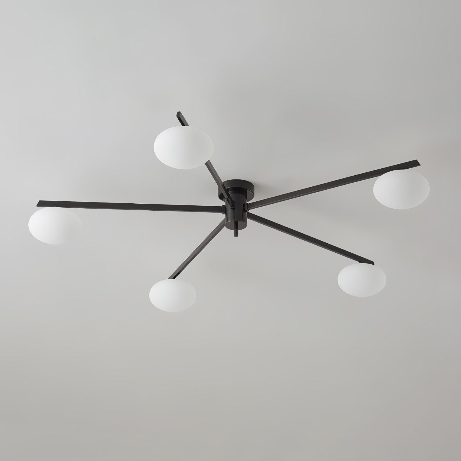 Lustra Plafonnier Noir Blanc Verre