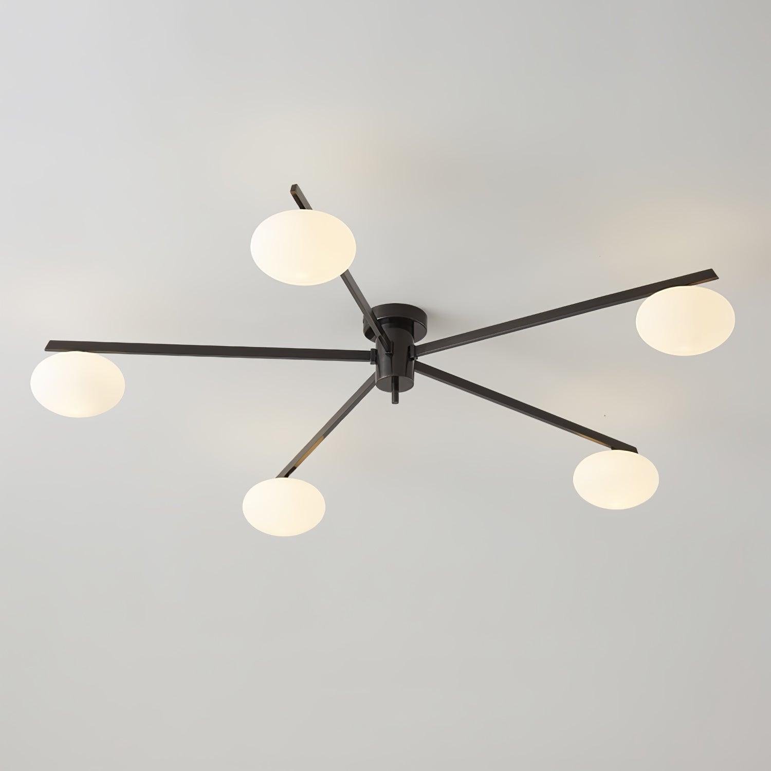 Lustra Plafonnier Noir Blanc Verre