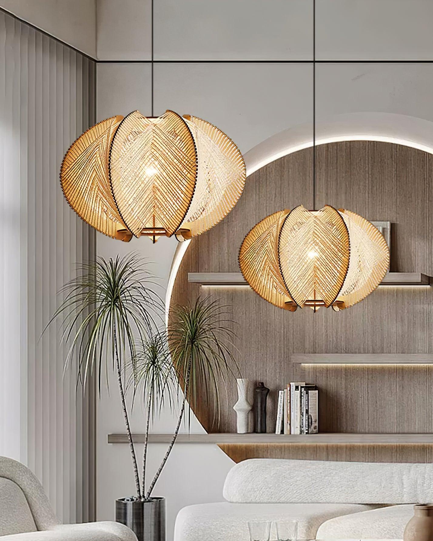 Calyraice Suspension en Bois et Corde de Chanvre