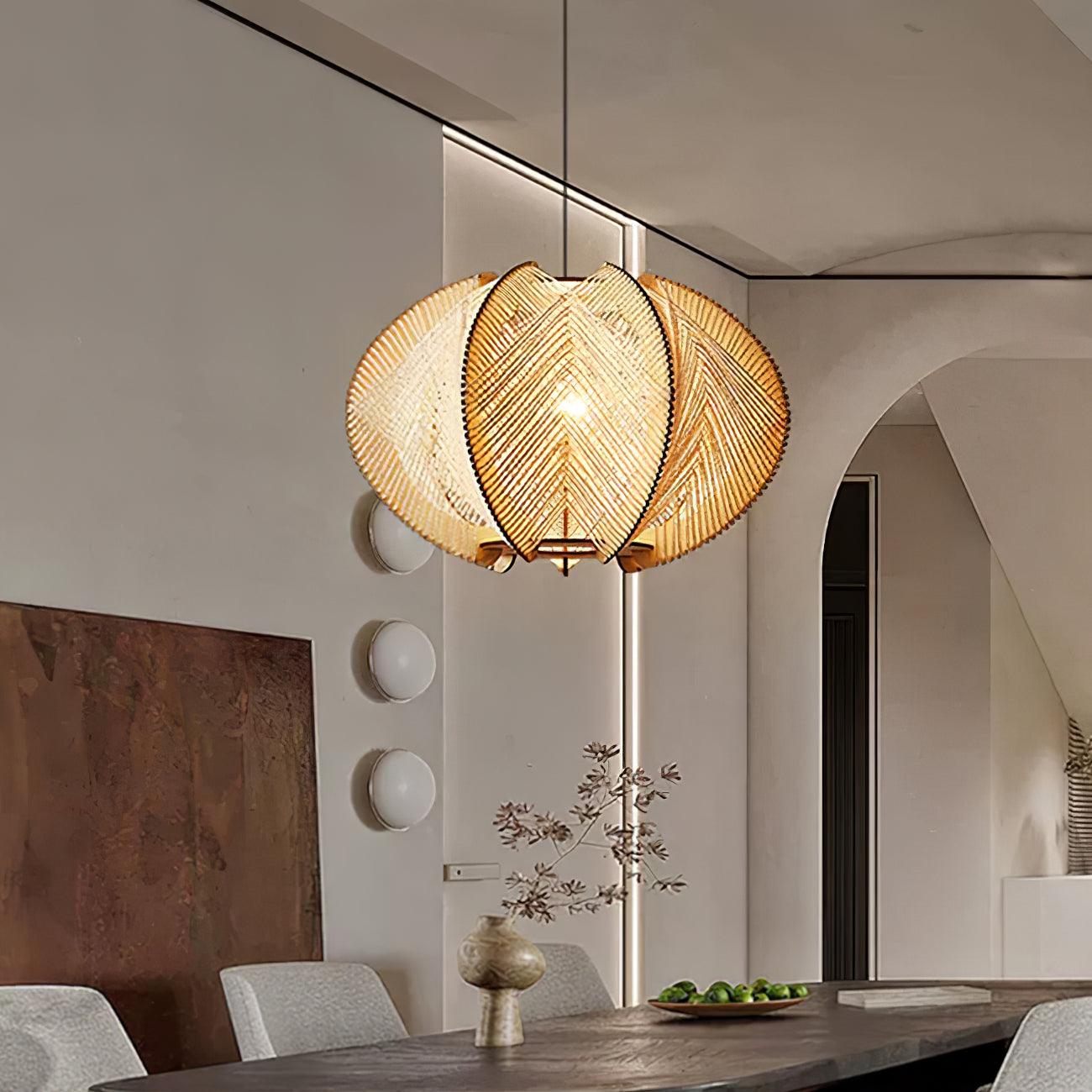 Calyraice Suspension en Bois et Corde de Chanvre