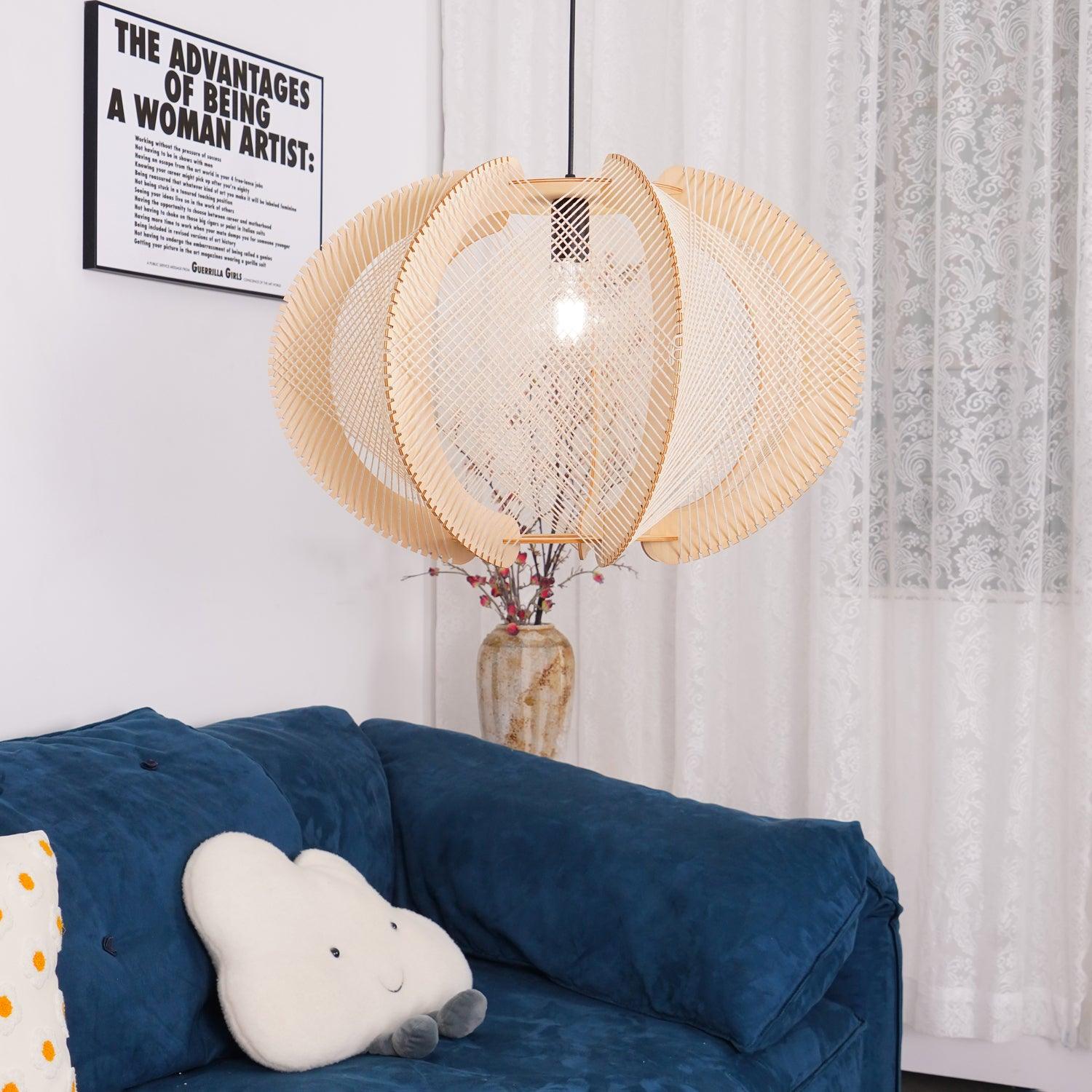 Calyraice Suspension en Bois et Corde de Chanvre