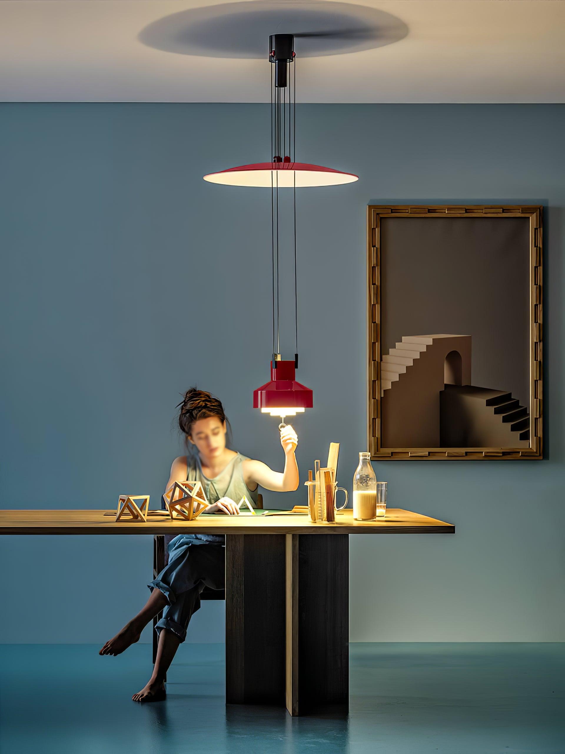 Jeka Lampe Suspendue Moderne Disque Réglable