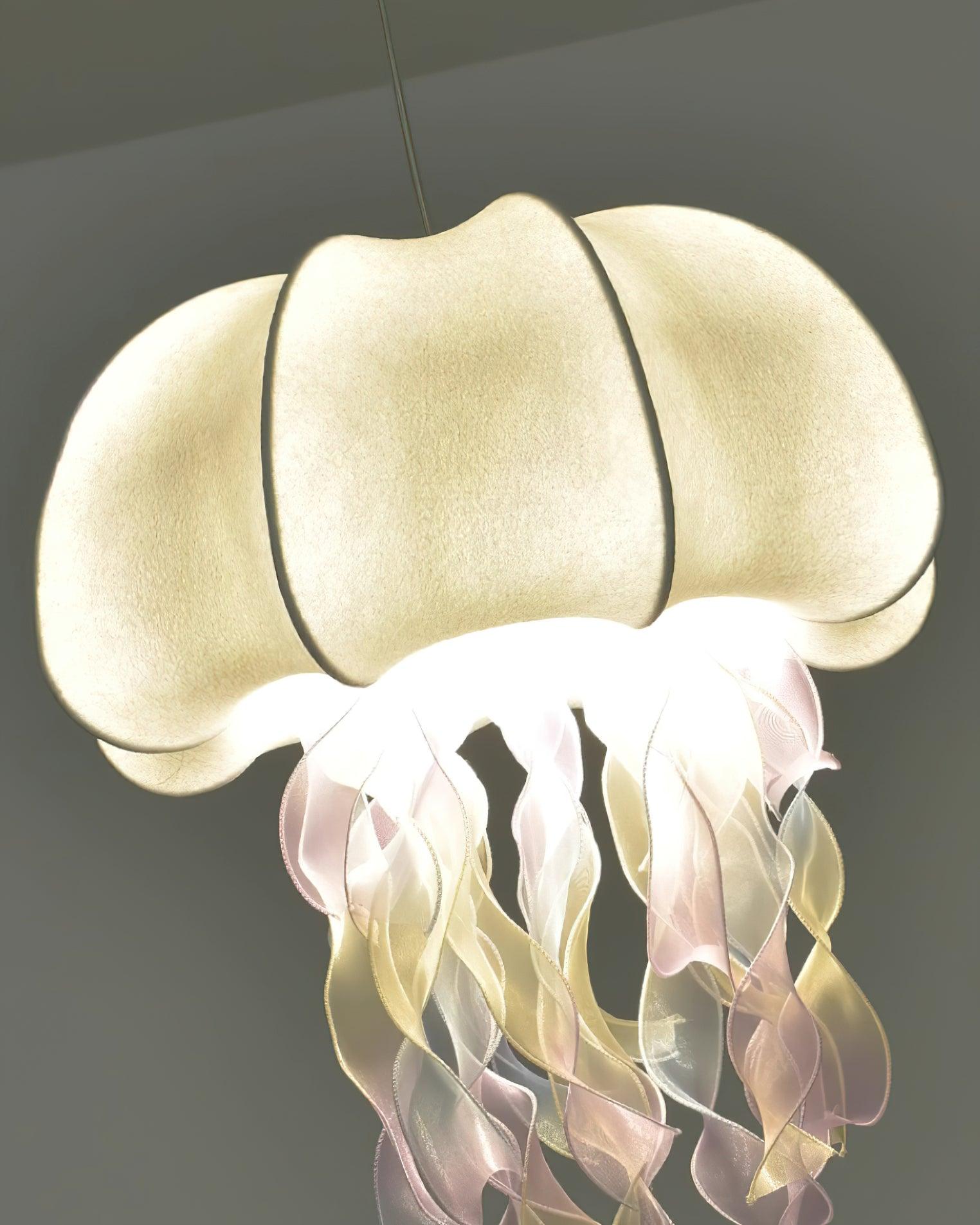 Jellyfish Suspension Rubans Irisés en Tissu