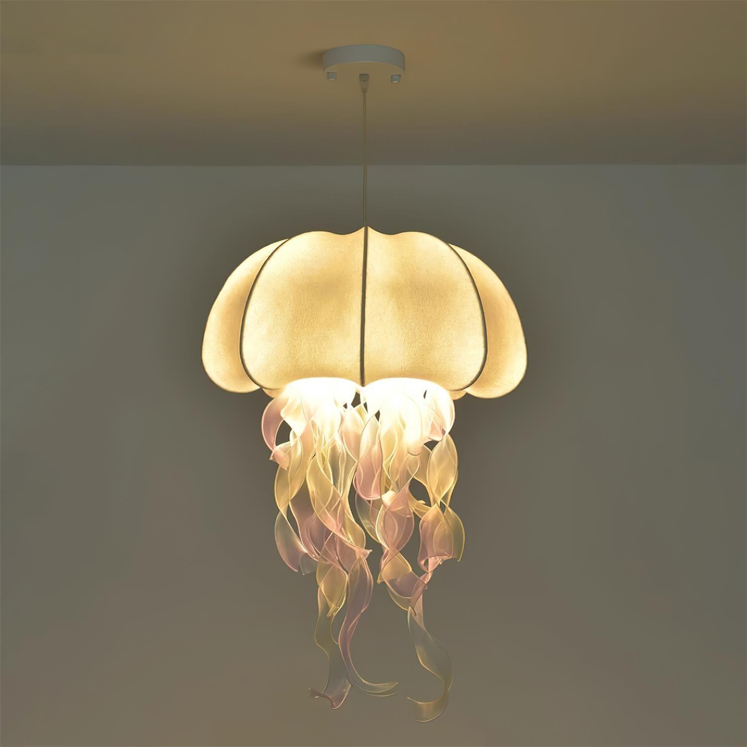 Jellyfish Suspension Rubans Irisés en Tissu