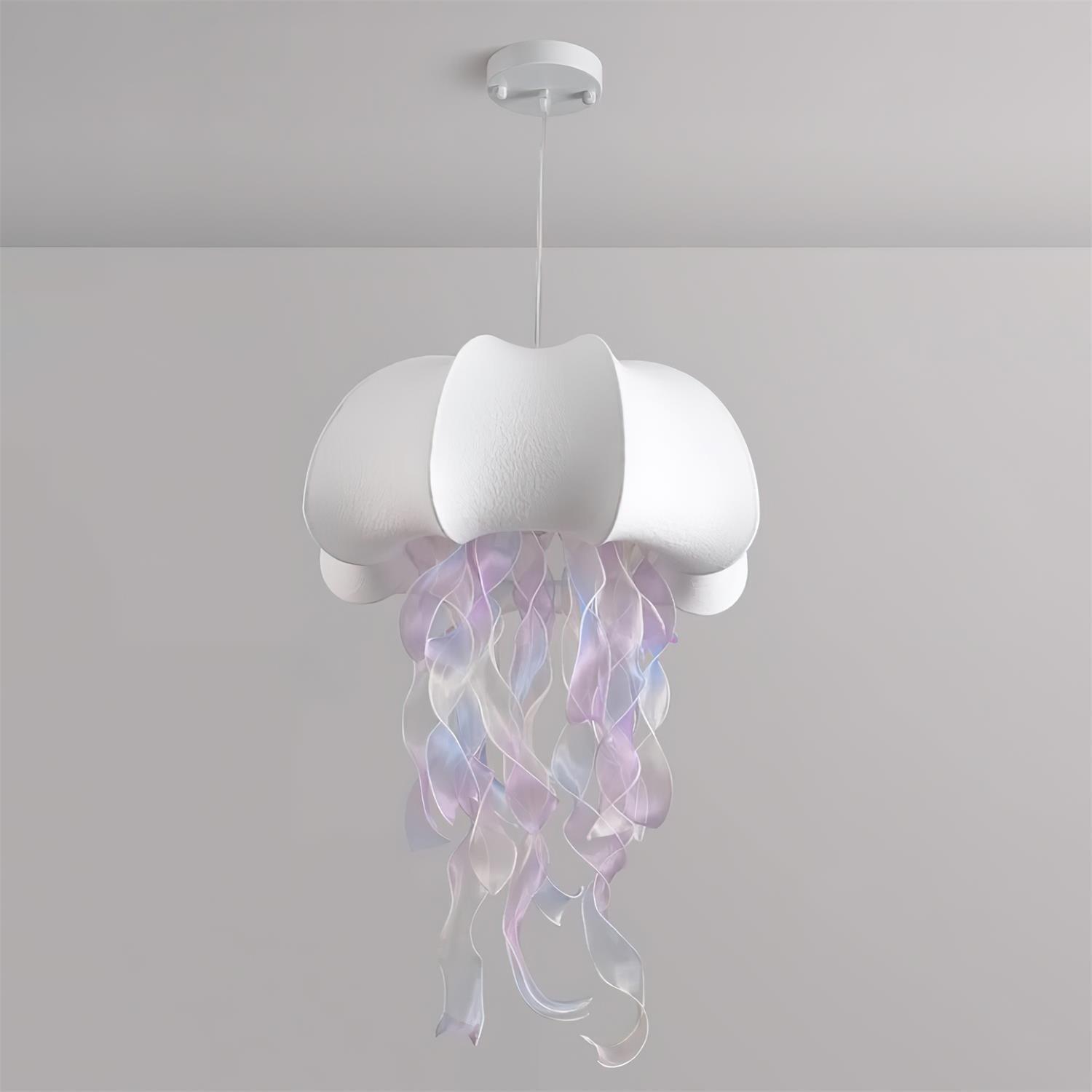 Jellyfish Suspension Rubans Irisés en Tissu