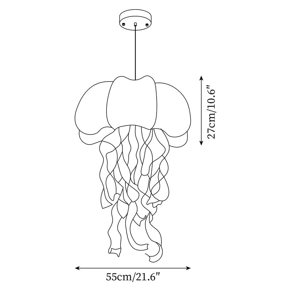 Jellyfish Suspension Rubans Irisés en Tissu