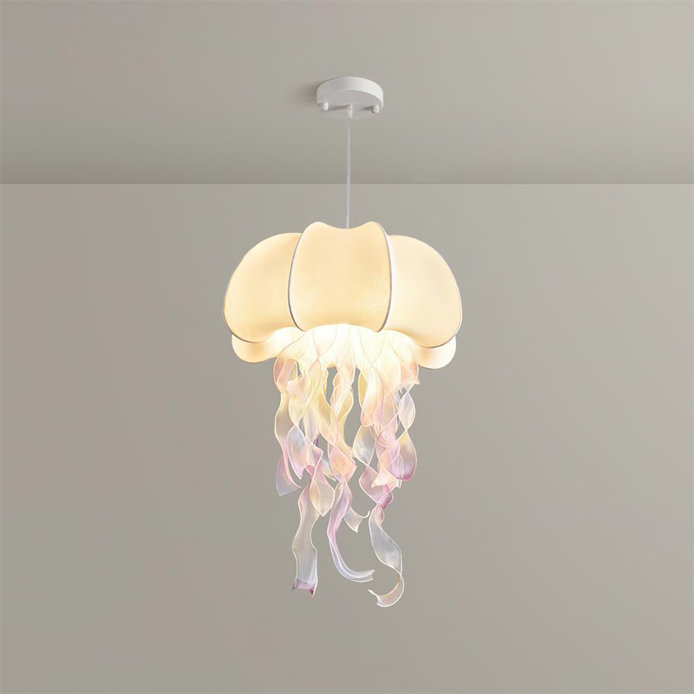 Jellyfish Suspension Rubans Irisés en Tissu
