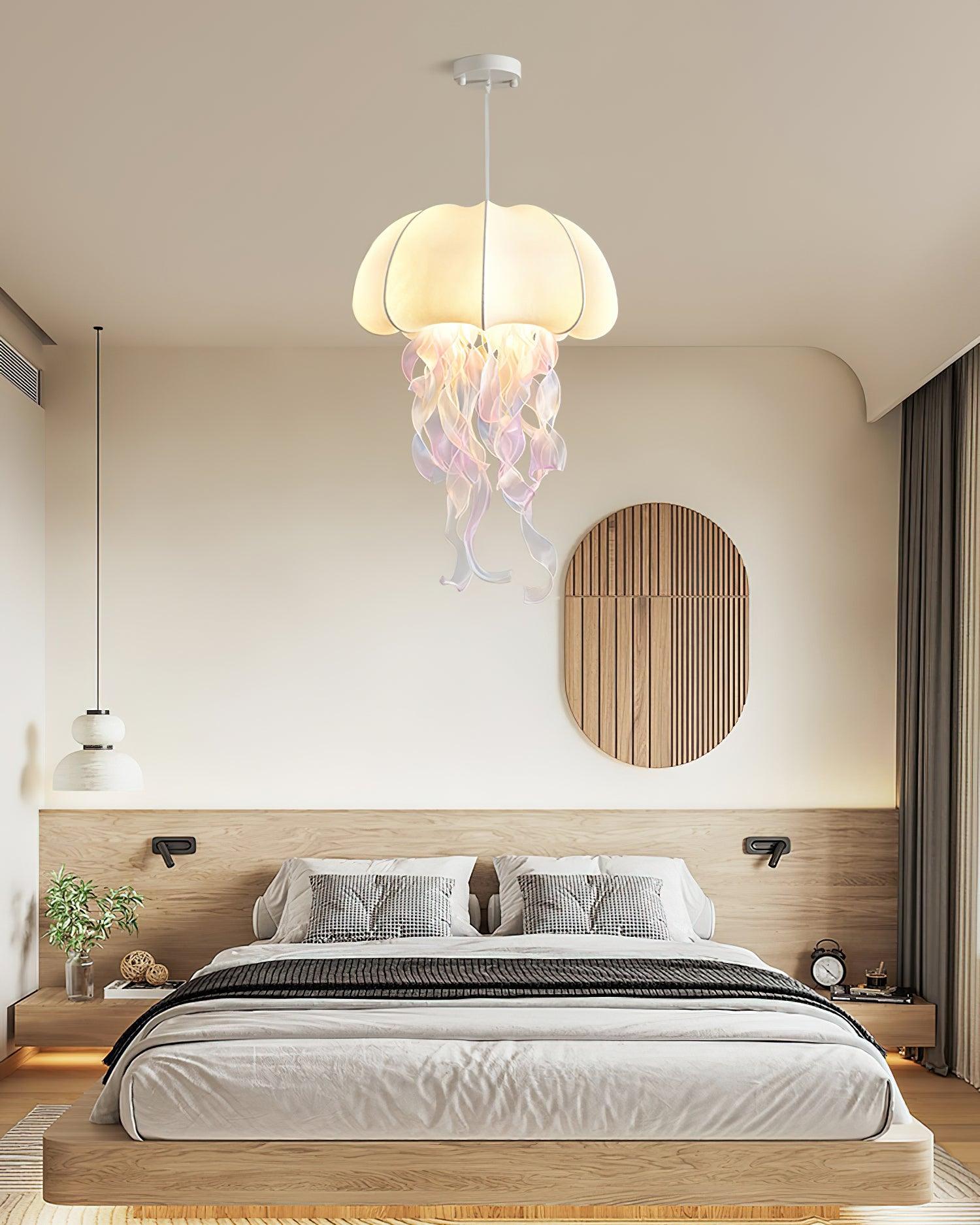 Jellyfish Suspension Rubans Irisés en Tissu