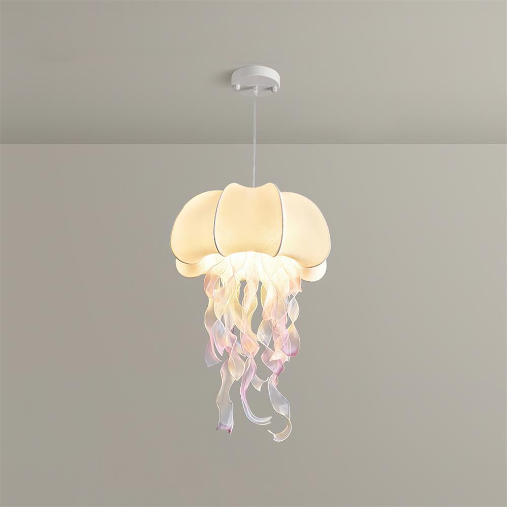Jellyfish Suspension Rubans Irisés en Tissu