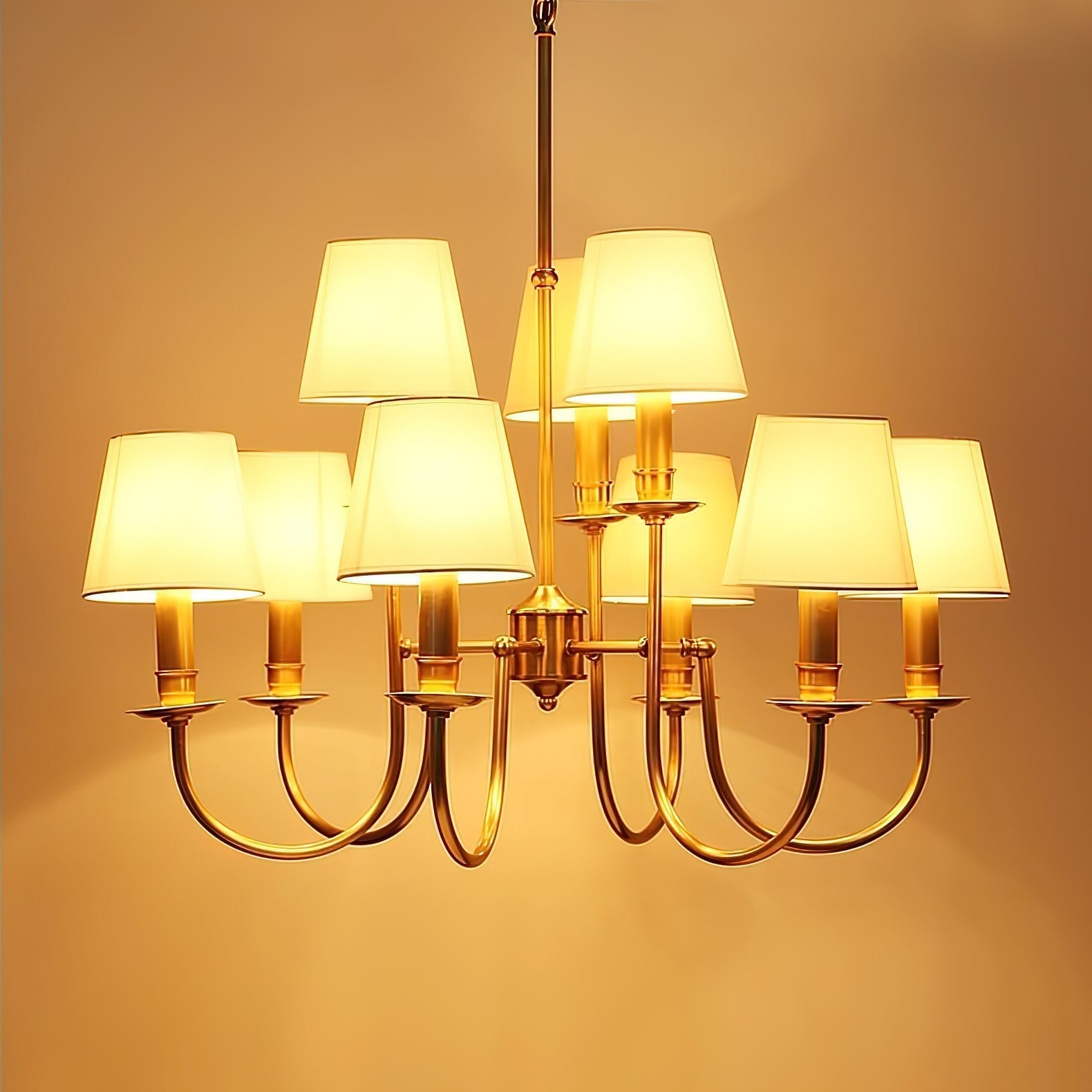 Vilorira Lustre Tissu Laiton Vintage